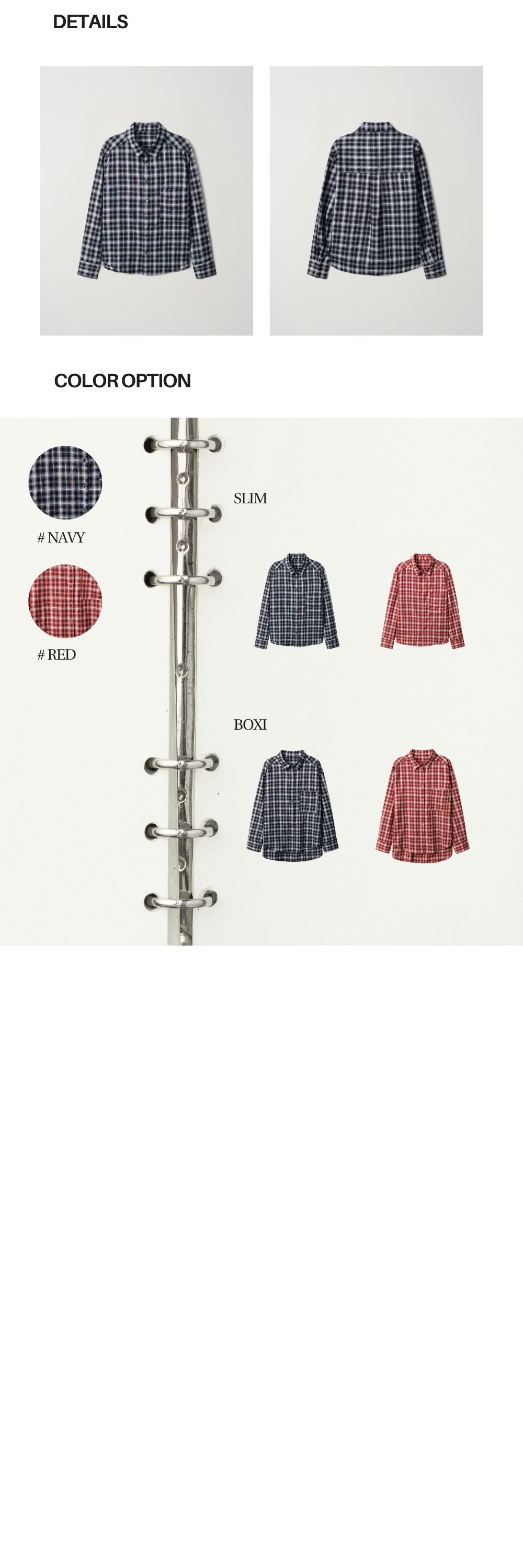CLASSIC CHECK SHIRT (SLIM-NAVY)