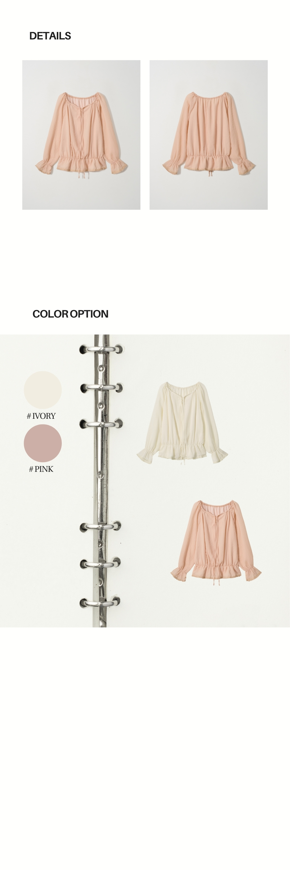 OFF-SHOULDER SHIRRING BLOUSE (PINK)