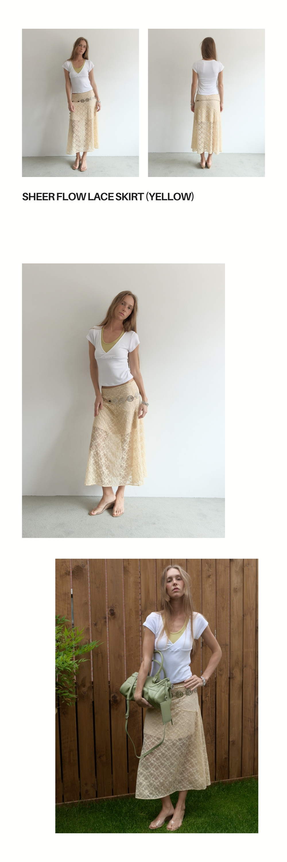 SHEER FLOW LACE SKIRT (YELLOW)