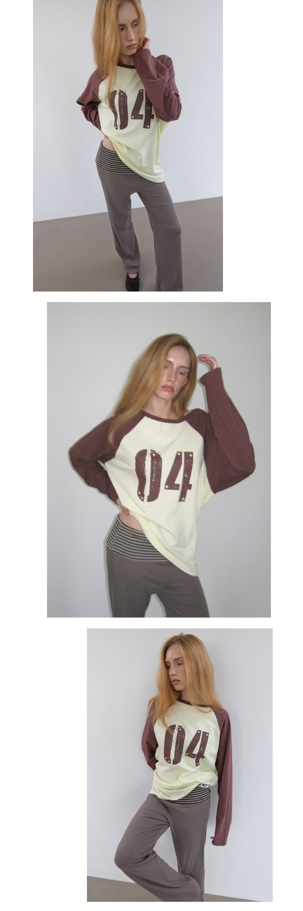 COLLECTING 04 LOOSE RAGLAN T (LEMON+BROWN)