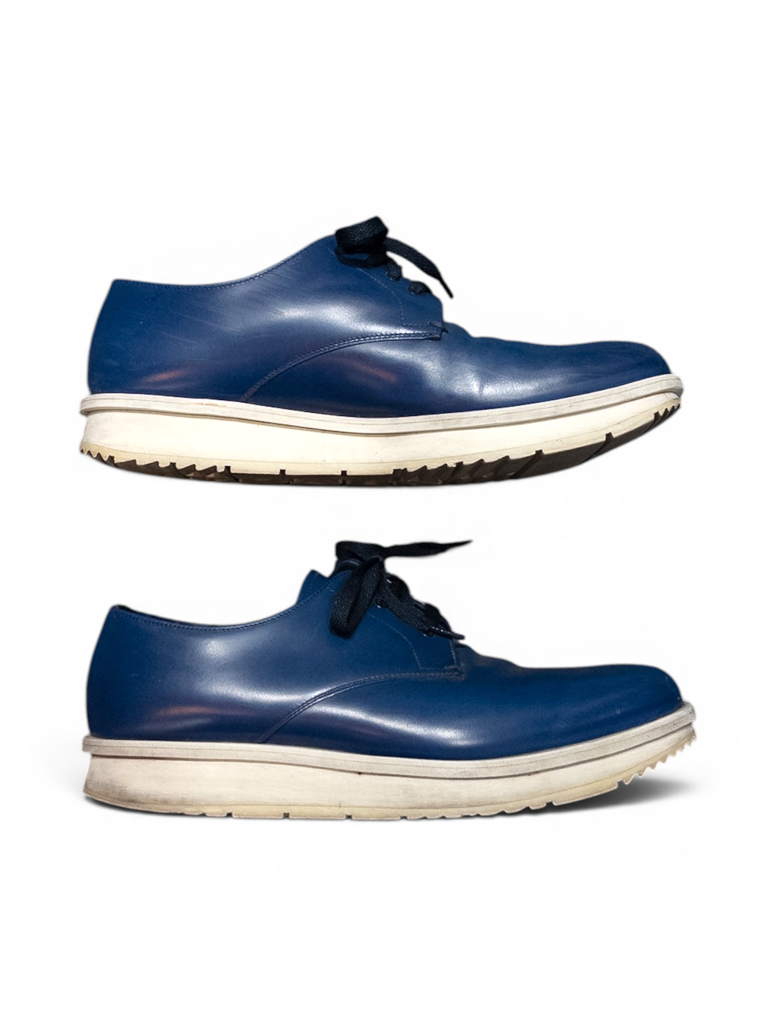 PRADA Blue Derby Shoes 7 1/2