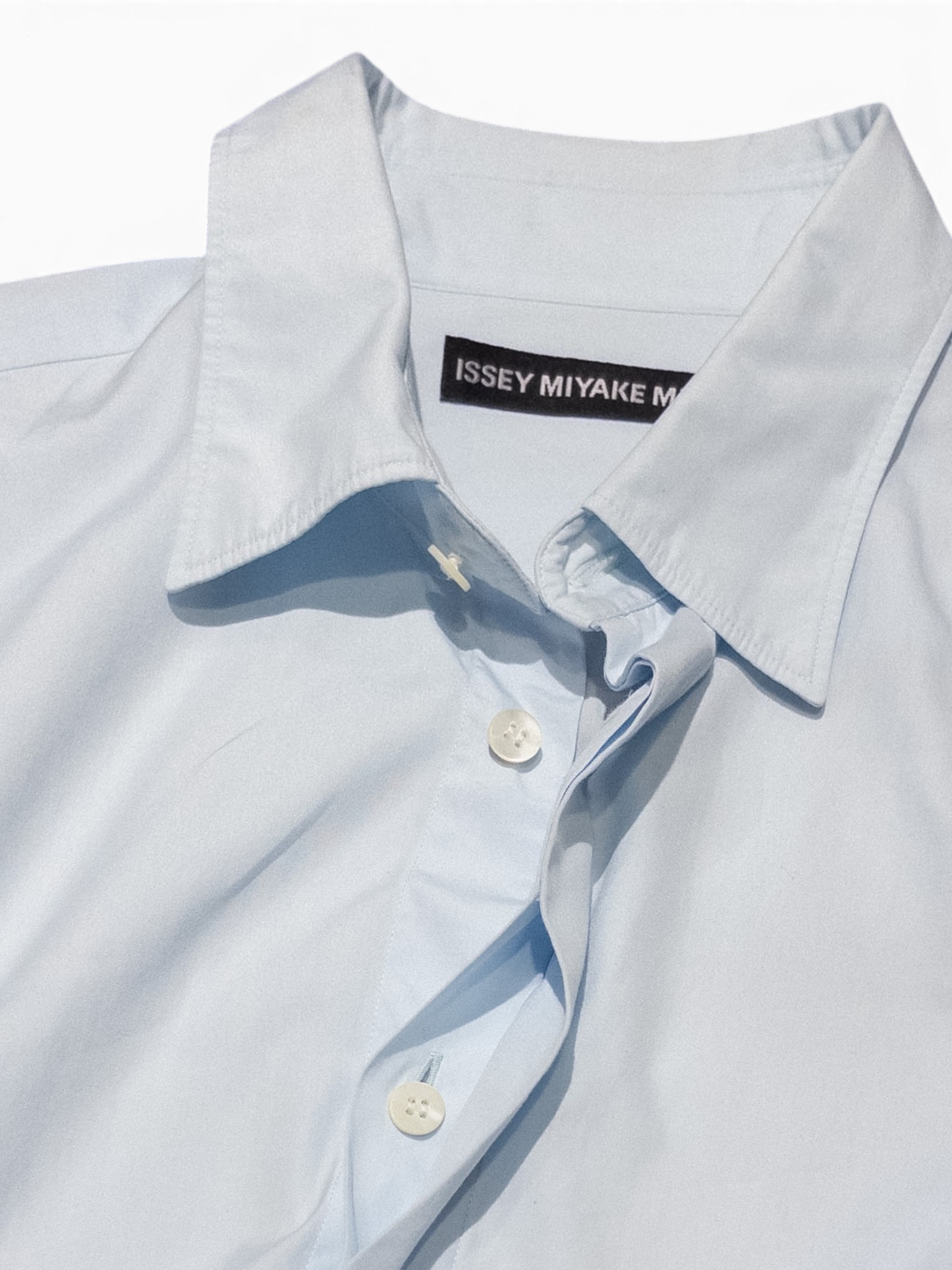 ssey Miyake Men Hidden Button Shirt