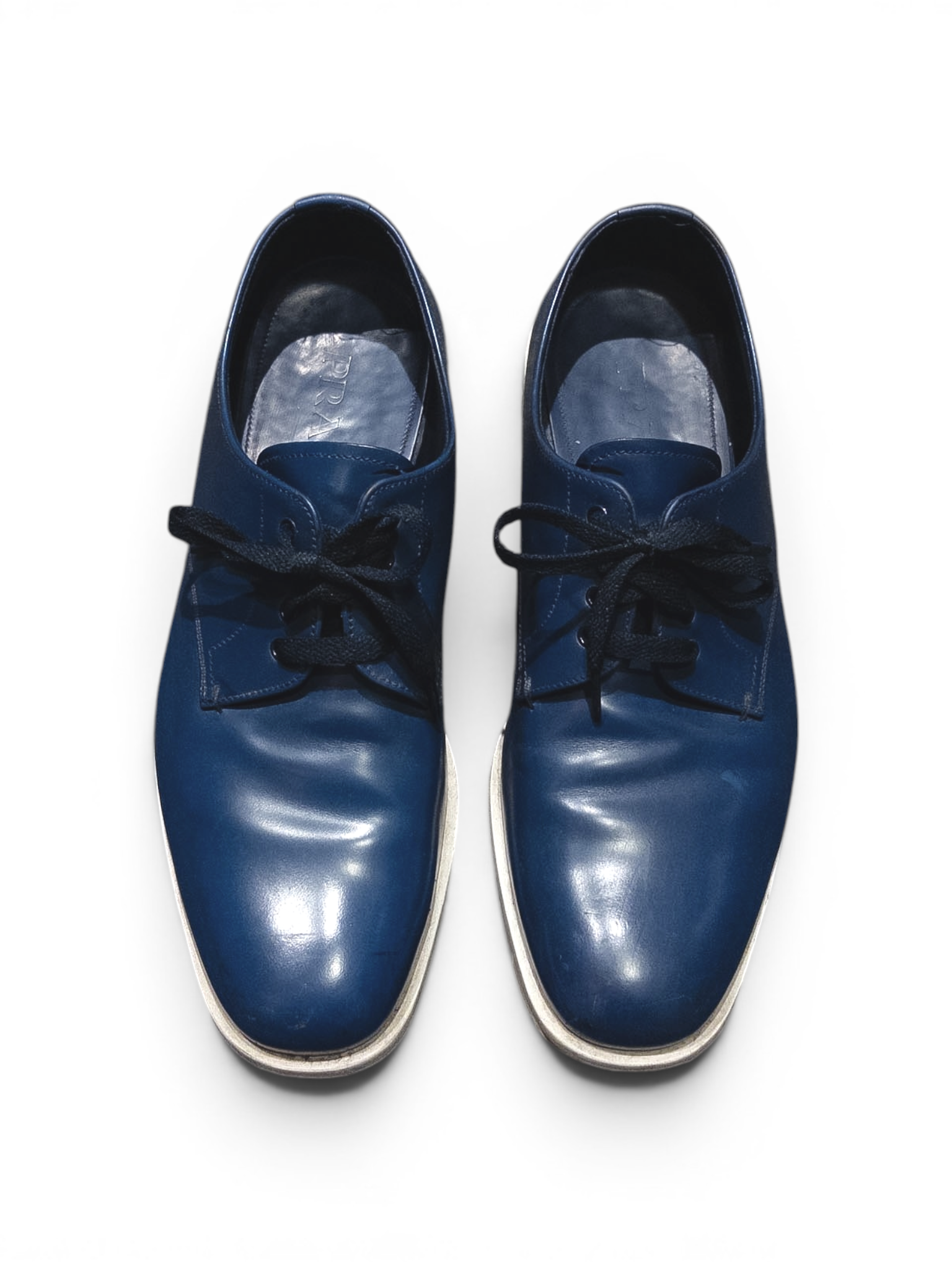 PRADA Blue Derby Shoes 7 1/2