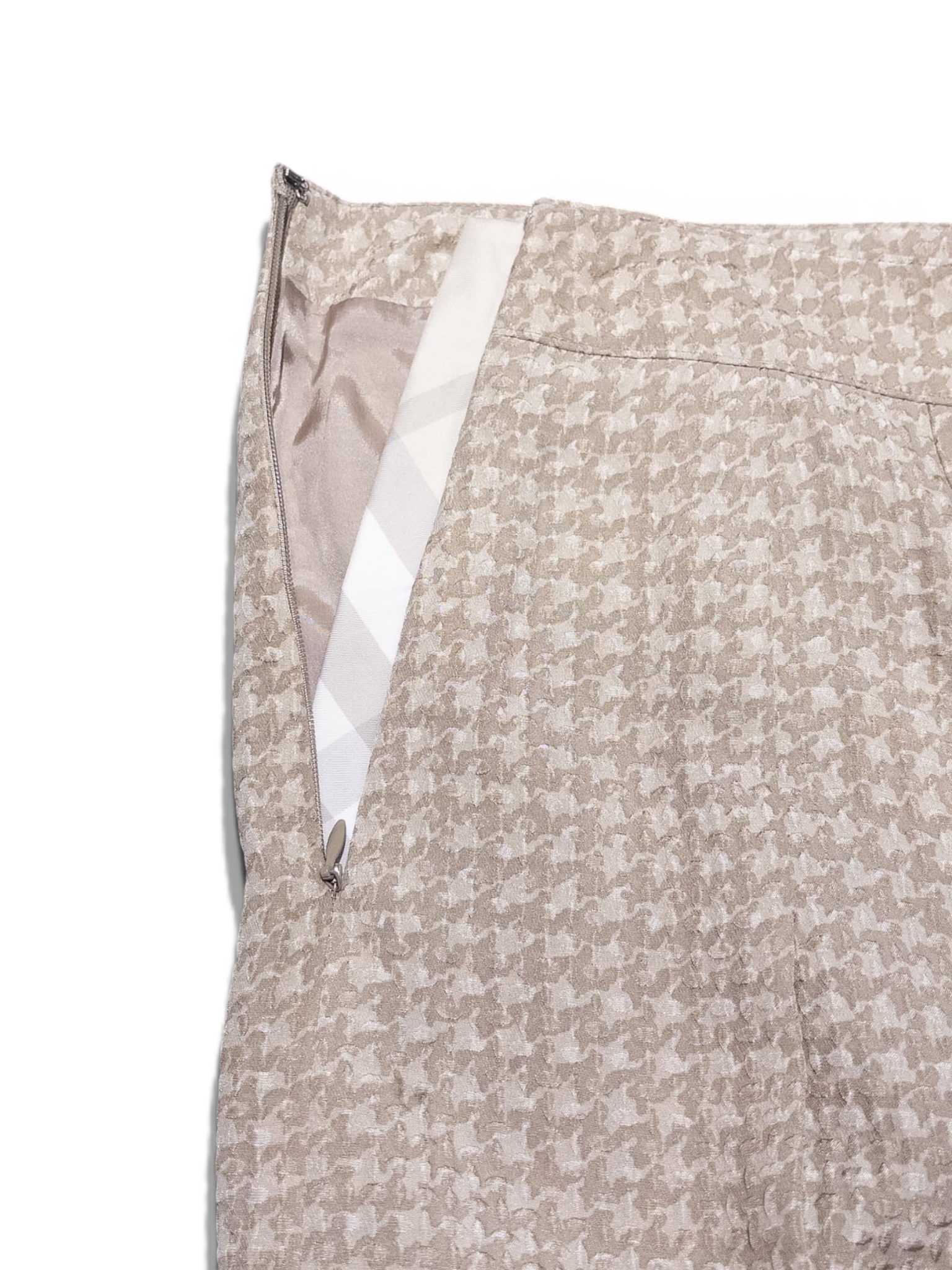 BURBERRY 00’s Hound’s Tooth check 100% silk skirt