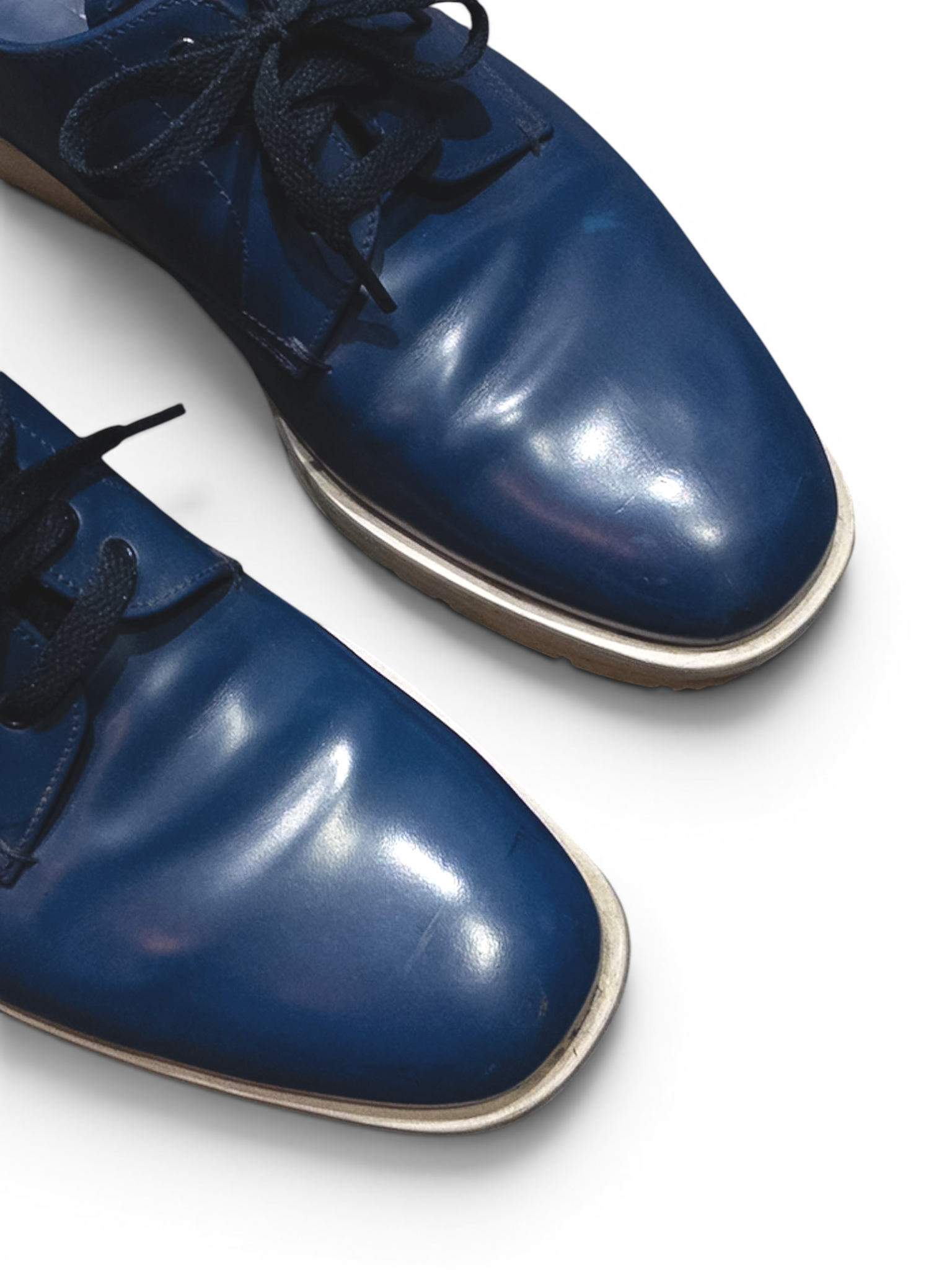 PRADA Blue Derby Shoes 7 1/2