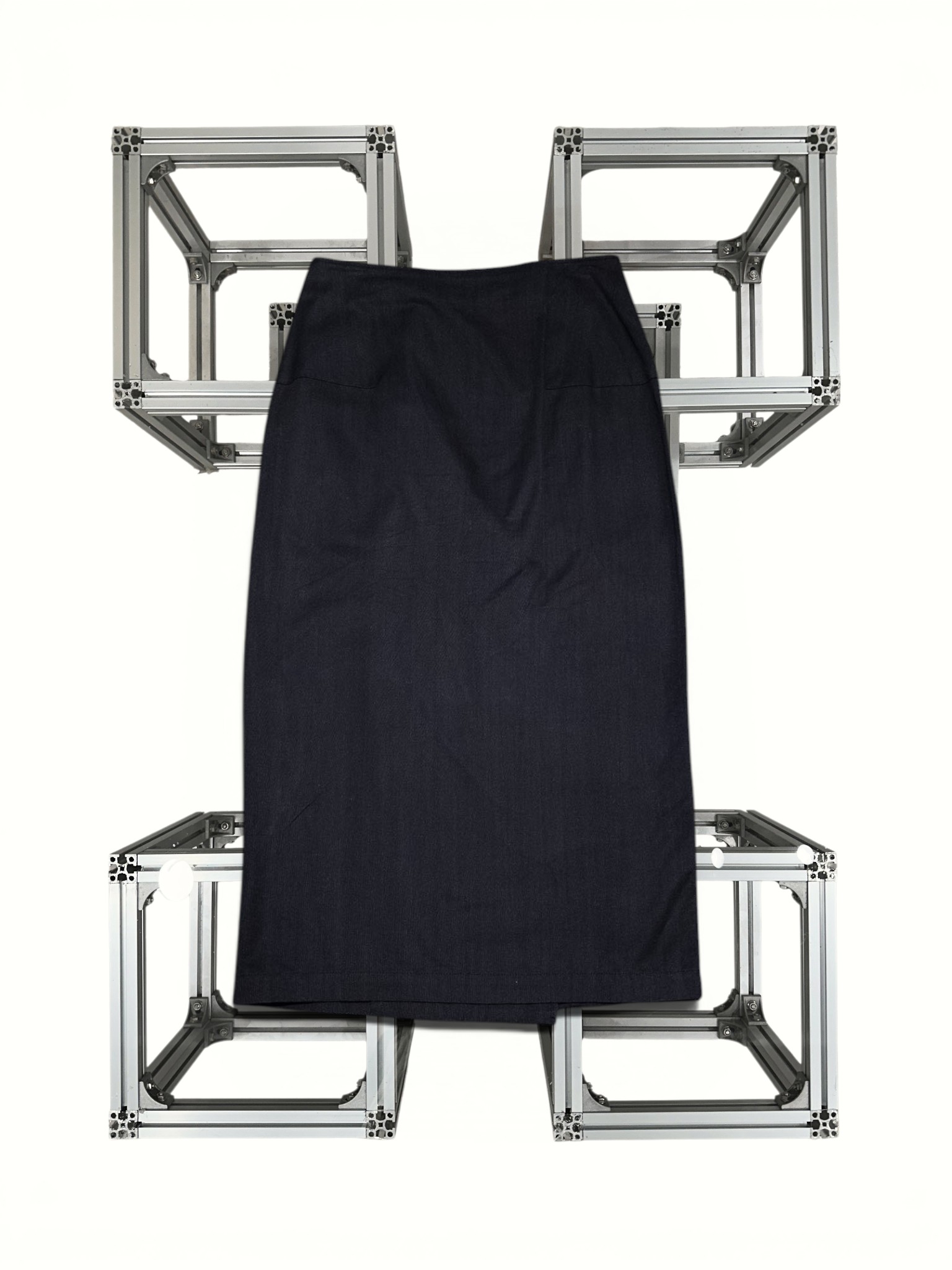 Y’s cotton Double Button Skirt - black