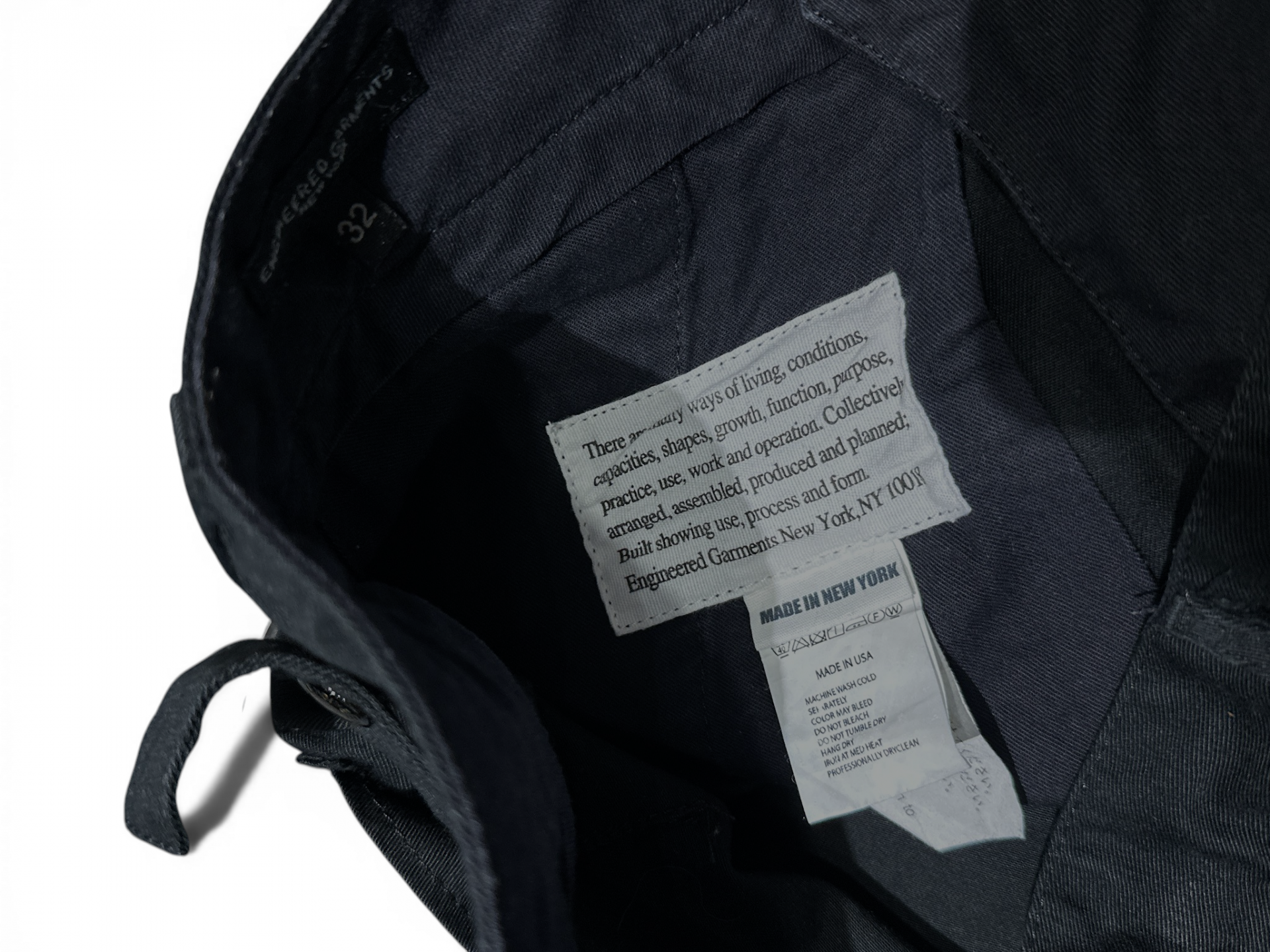 Engineered Garments Black Utility Work Pants USA