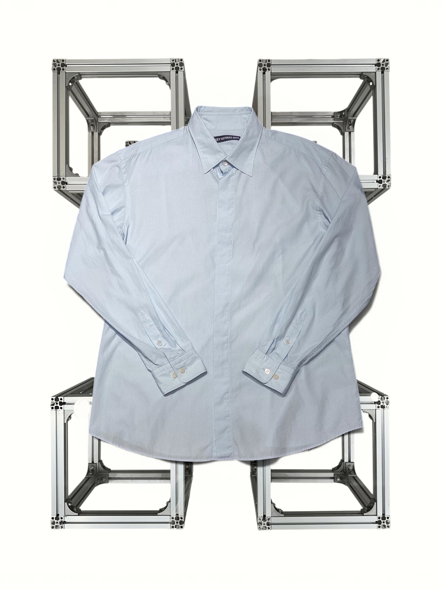 ssey Miyake Men Hidden Button Shirt