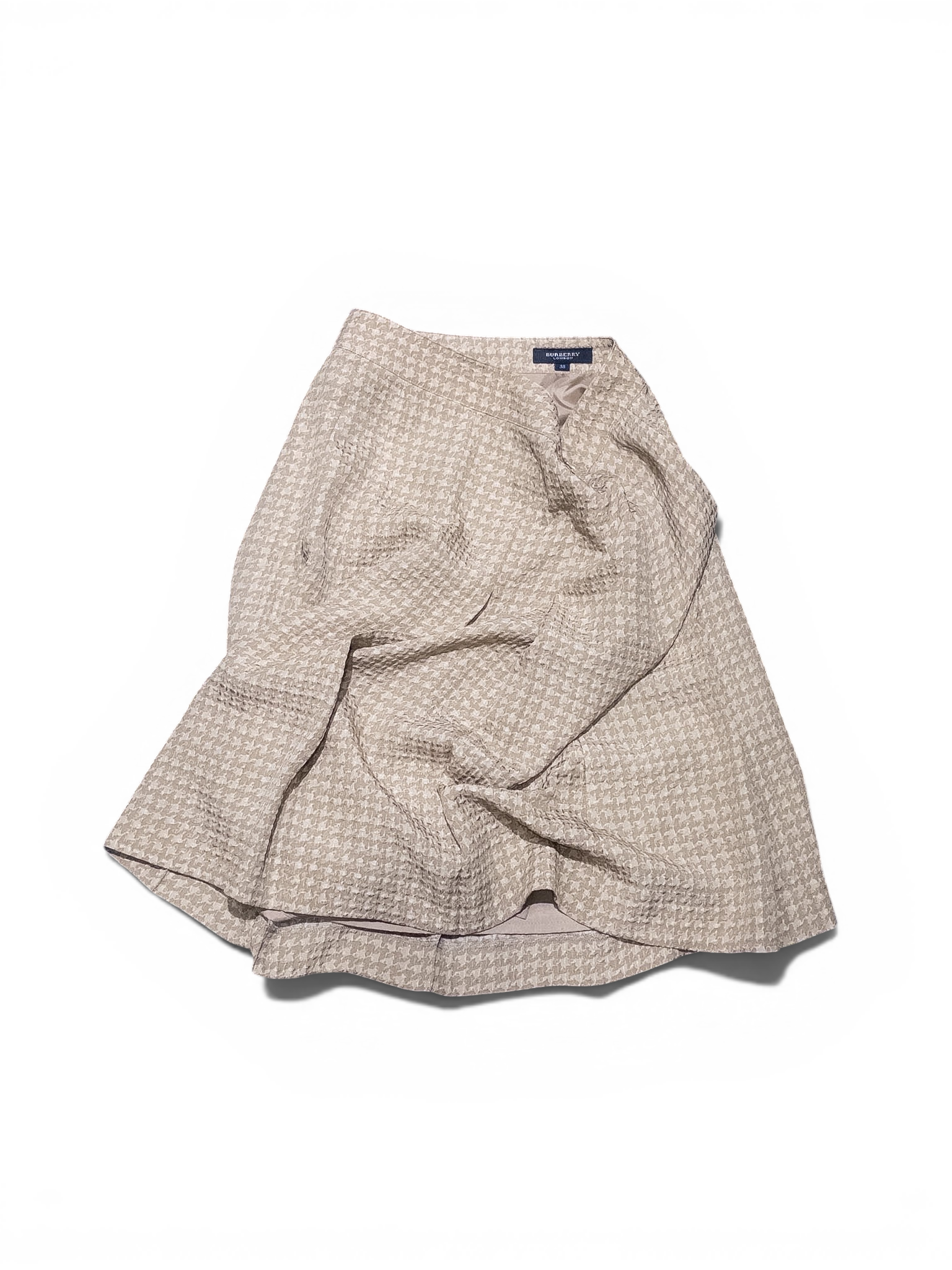 BURBERRY 00’s Hound’s Tooth check 100% silk skirt