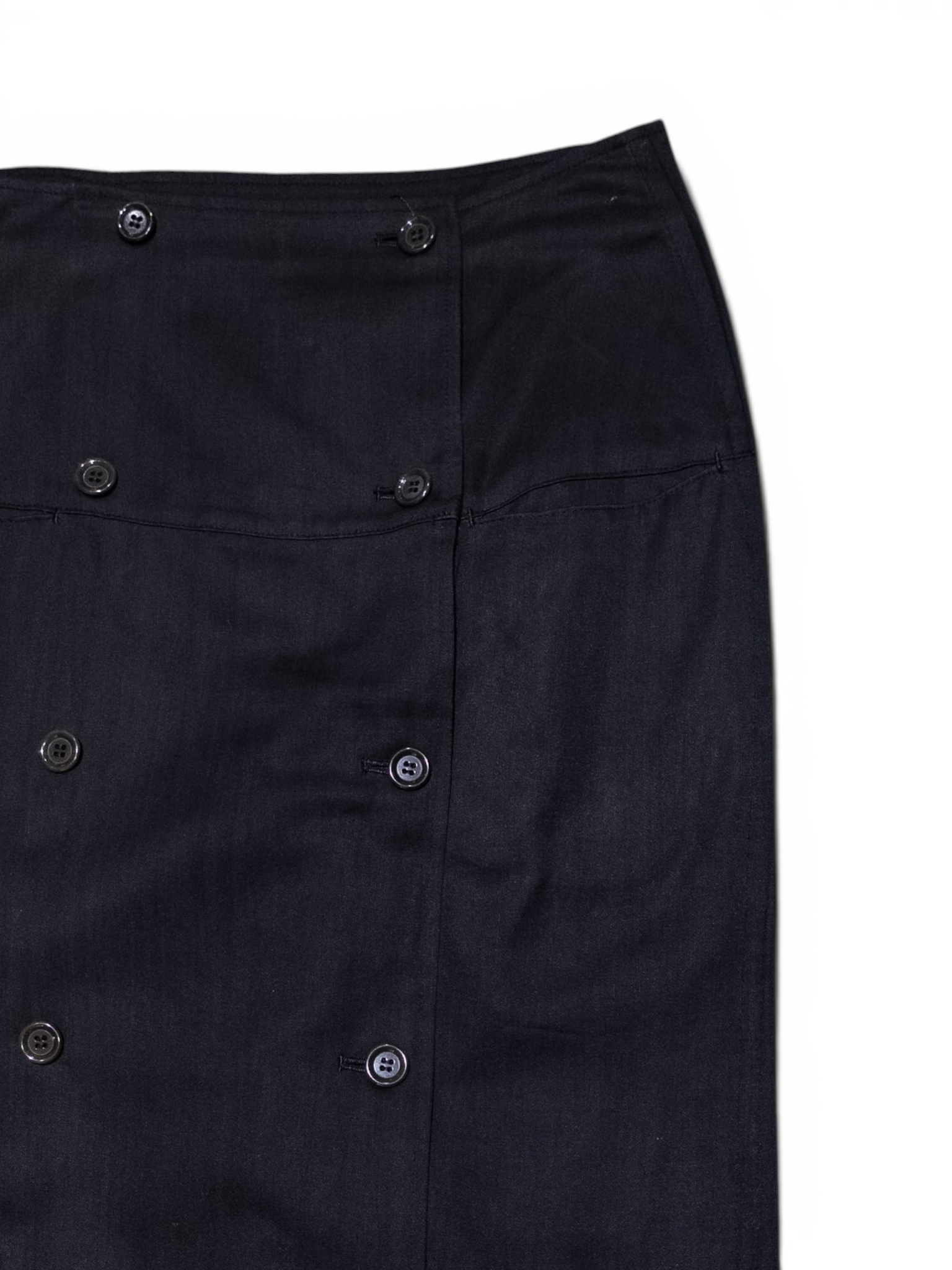 Y’s cotton Double Button Skirt - black
