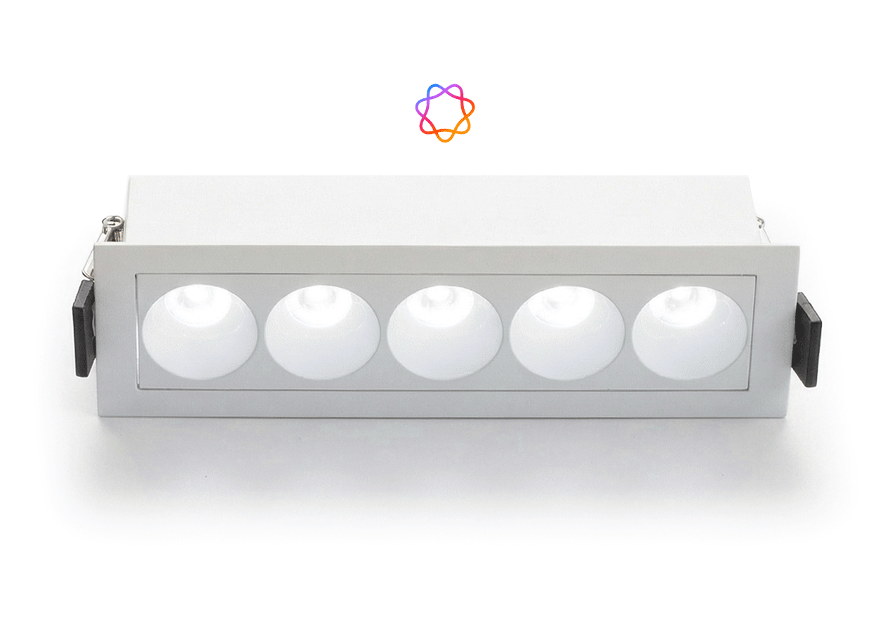 올인원 IoT H9 Smart 멀티매입 다운라이트 5구 10구 15구 안정기컨트롤러내장 3000K~6500K CRI90 렛츠조명