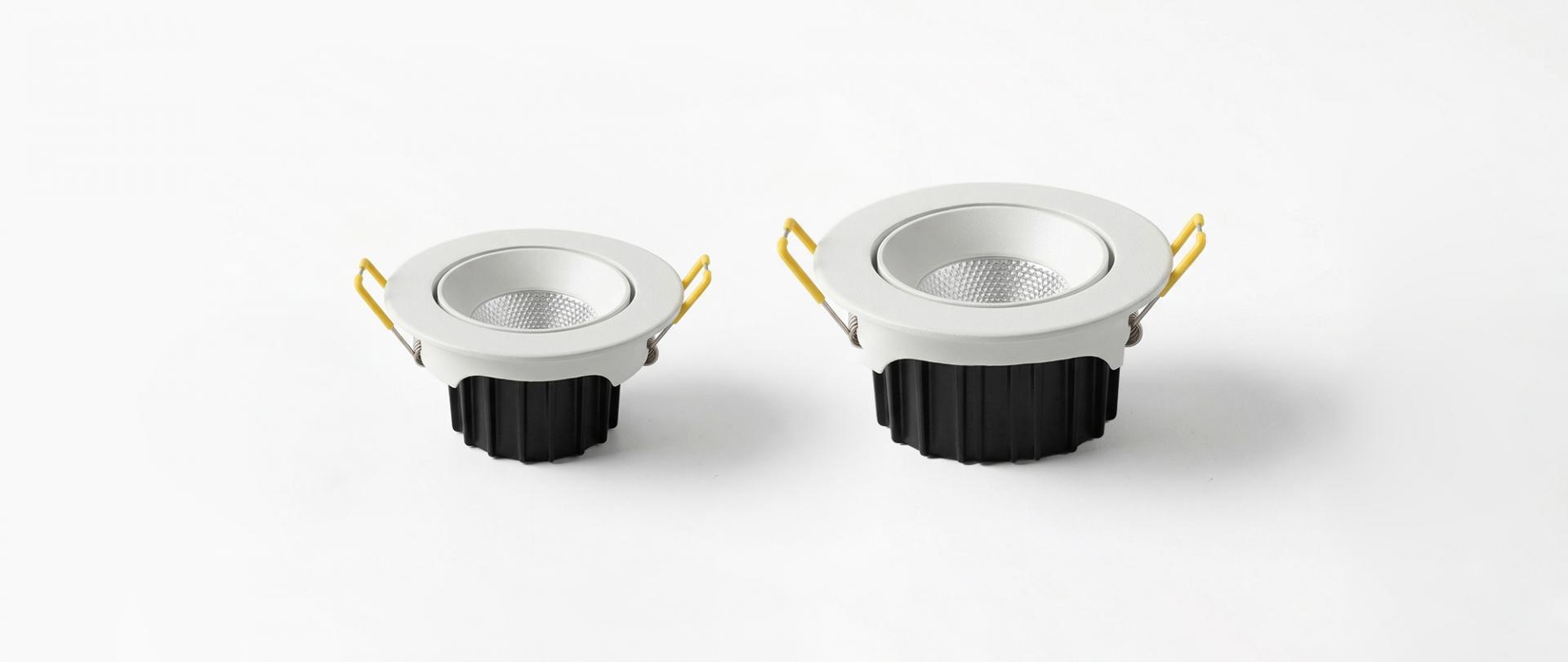 LED 디밍 할로겐 COB 다운라이트 3인치 타공75mm 4인치 타공90mm 사이즈 비교 각도조절 집중형 렛츠