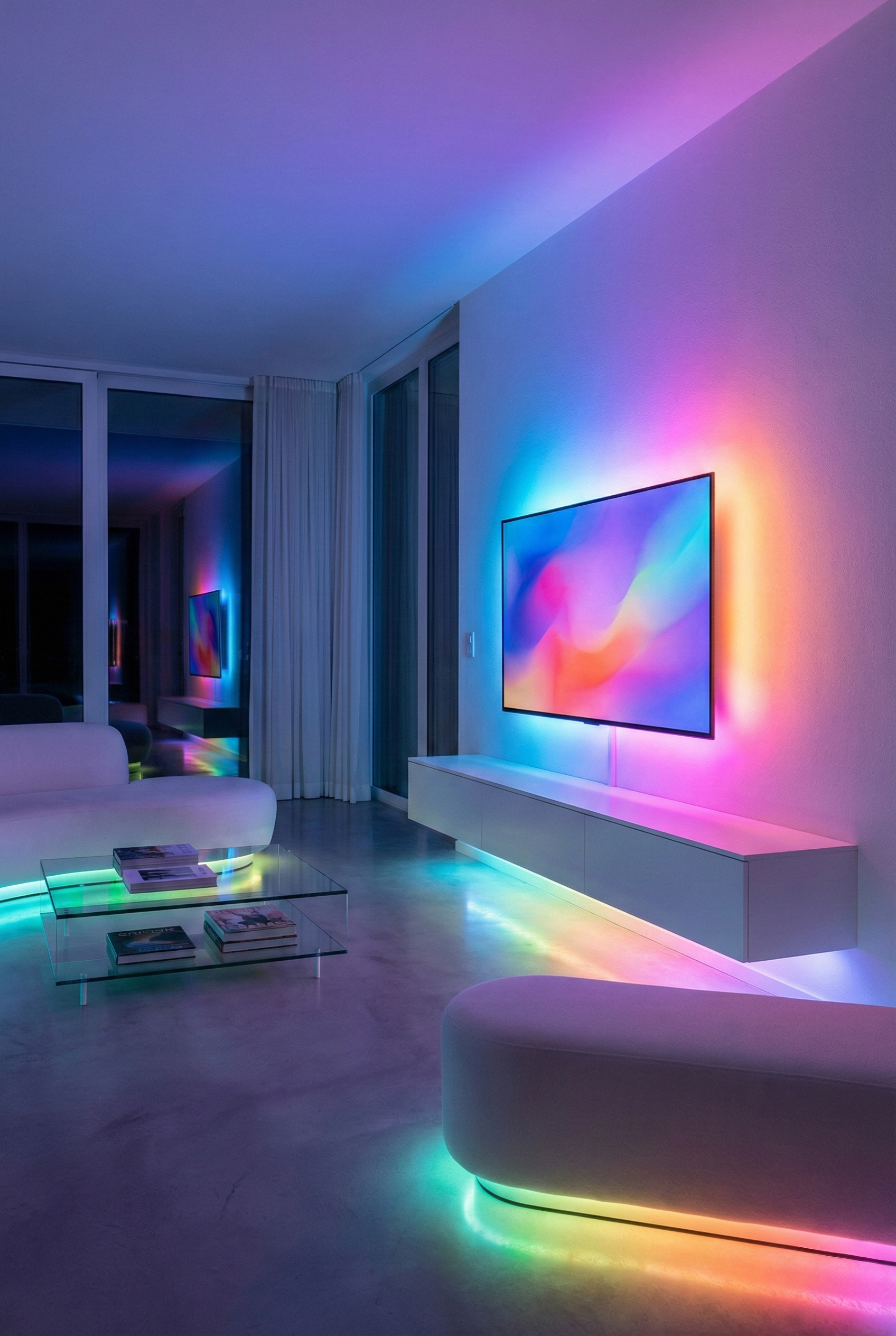 앱과 리모컨으로 제어하는 렛츠조명 RGB 네온 스트립바 1600만 컬러 무드등