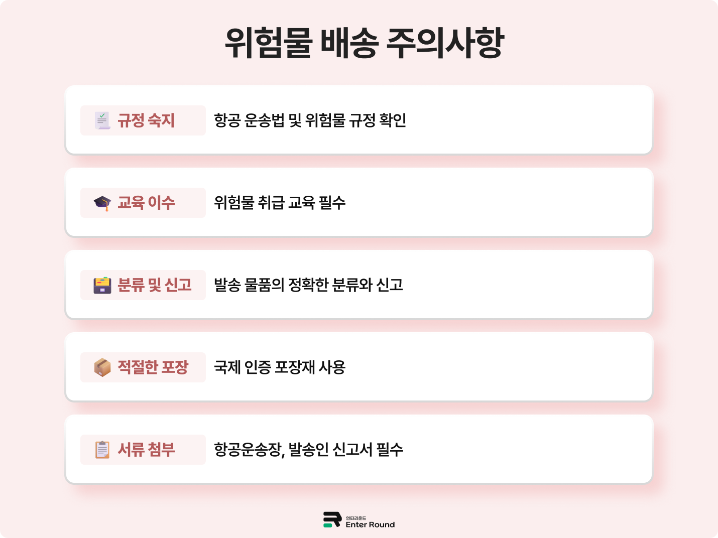 위험물 발송을 위한 가이드