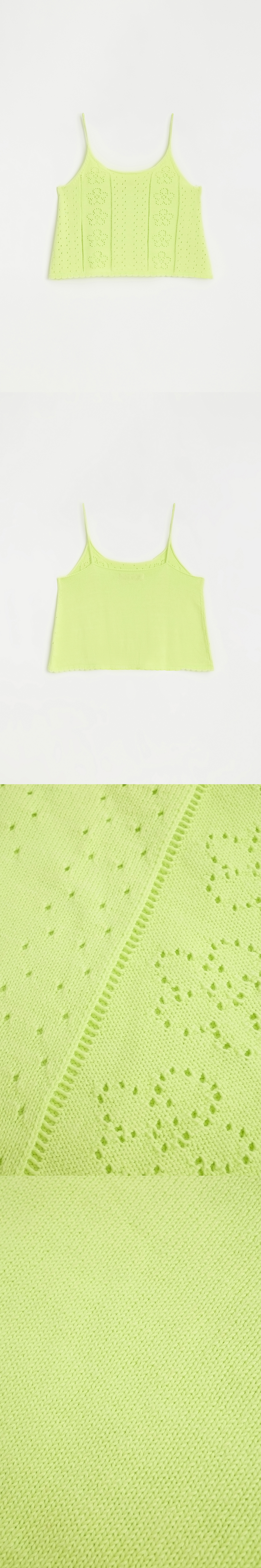 [5/22 예약배송] POINTELLE KNIT SLEEVELESS TOP_LIME