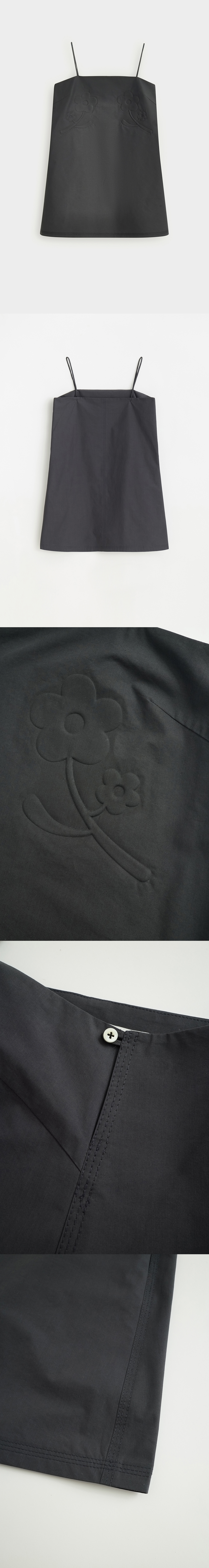[5/22 예약배송] 3D FLOWER EMBOSSED MINI DRESS_SOFT BLACK