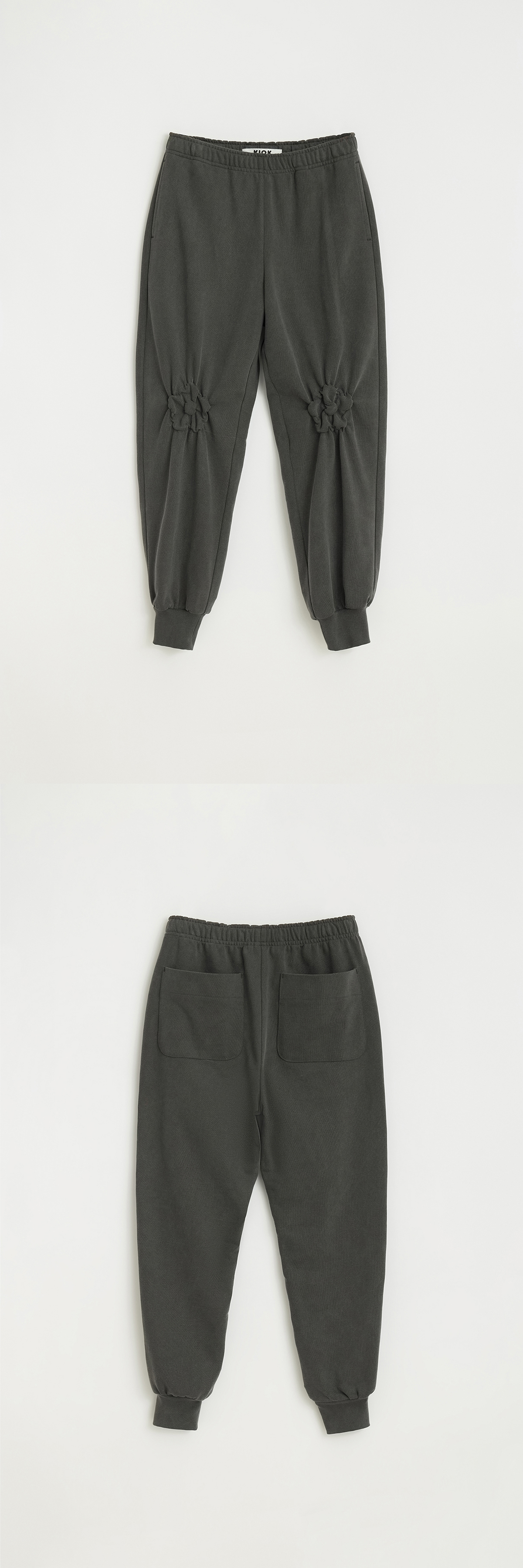 FLOWER EMBROIDERY JOGGER_FADED CHARCOAL