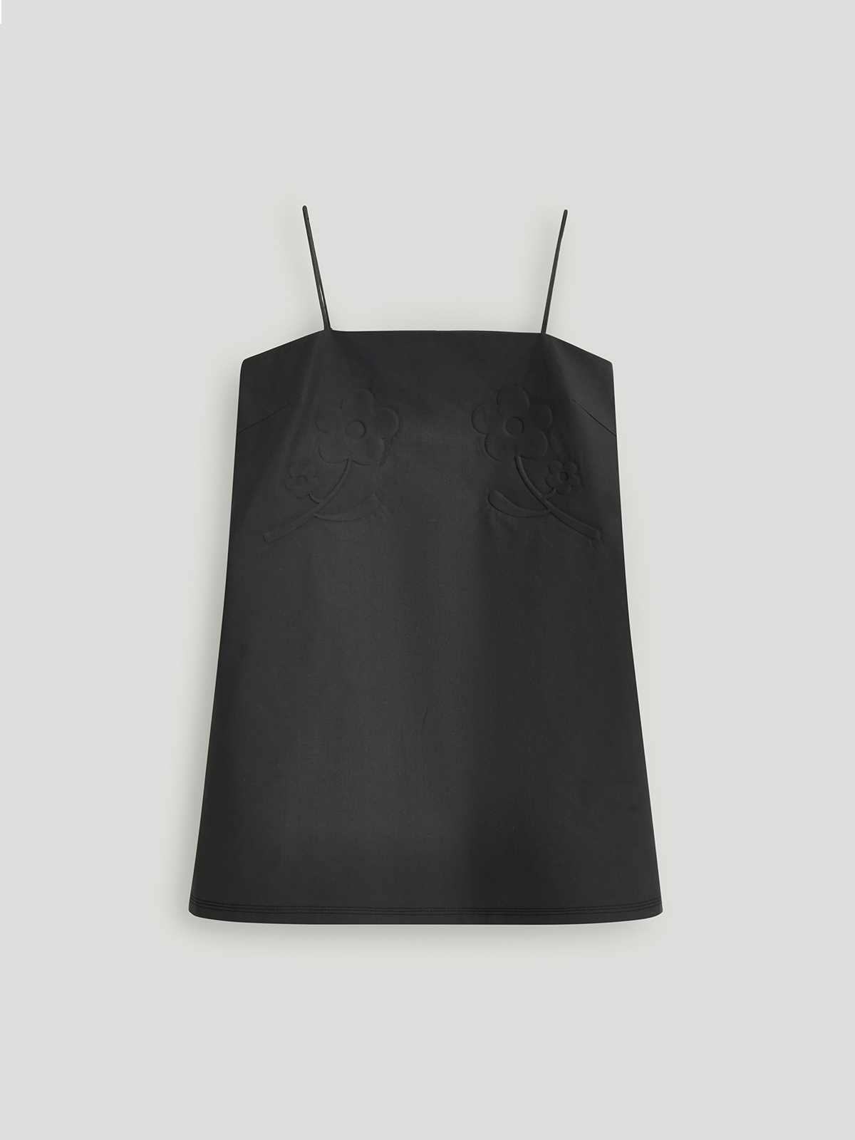 [5/22 예약배송] 3D FLOWER EMBOSSED MINI DRESS_SOFT BLACK