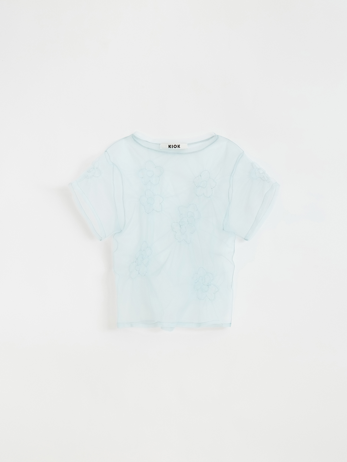 [5/22 예약배송] FLOWER EMBROIDERY TULLE T-SHIRT_SOFT PALE BLUE