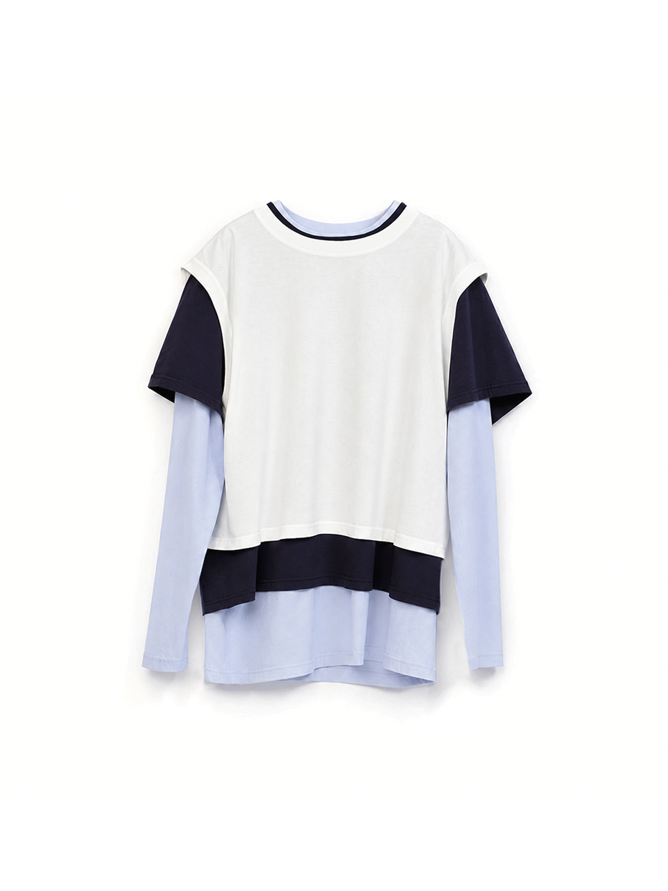 3-LAYERED T-SHIRT_GENTLE CREAM