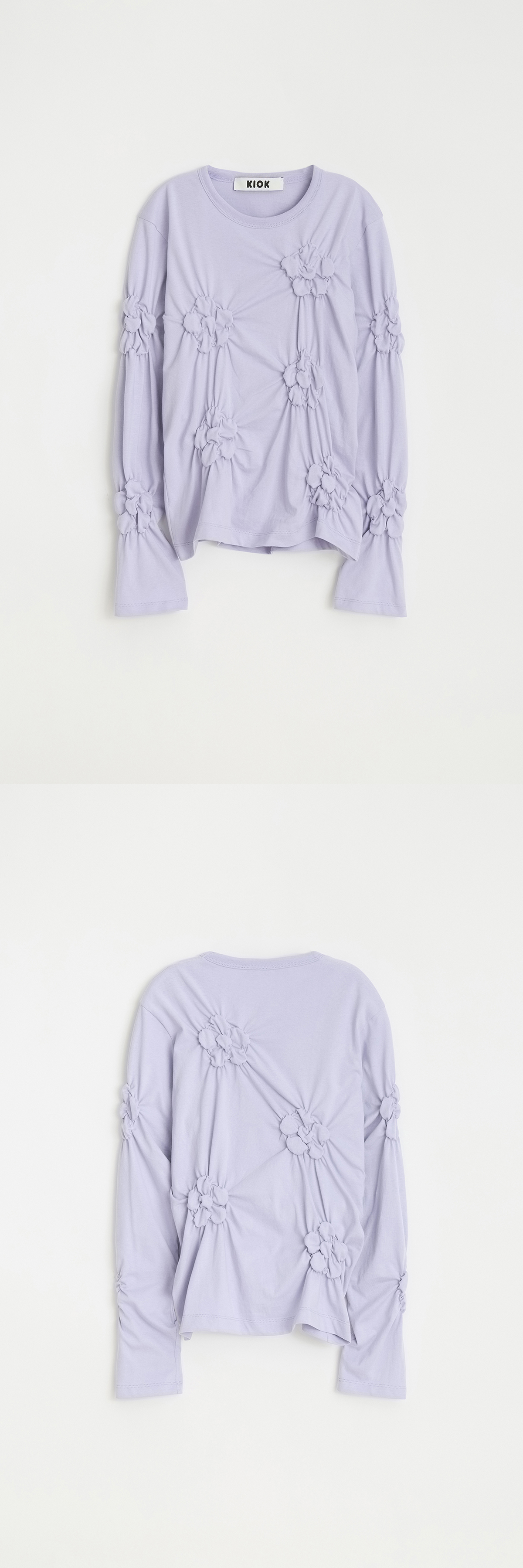 FLOWER EMBROIDERY COTTON T-SHIRT_LIGHT PURPLE