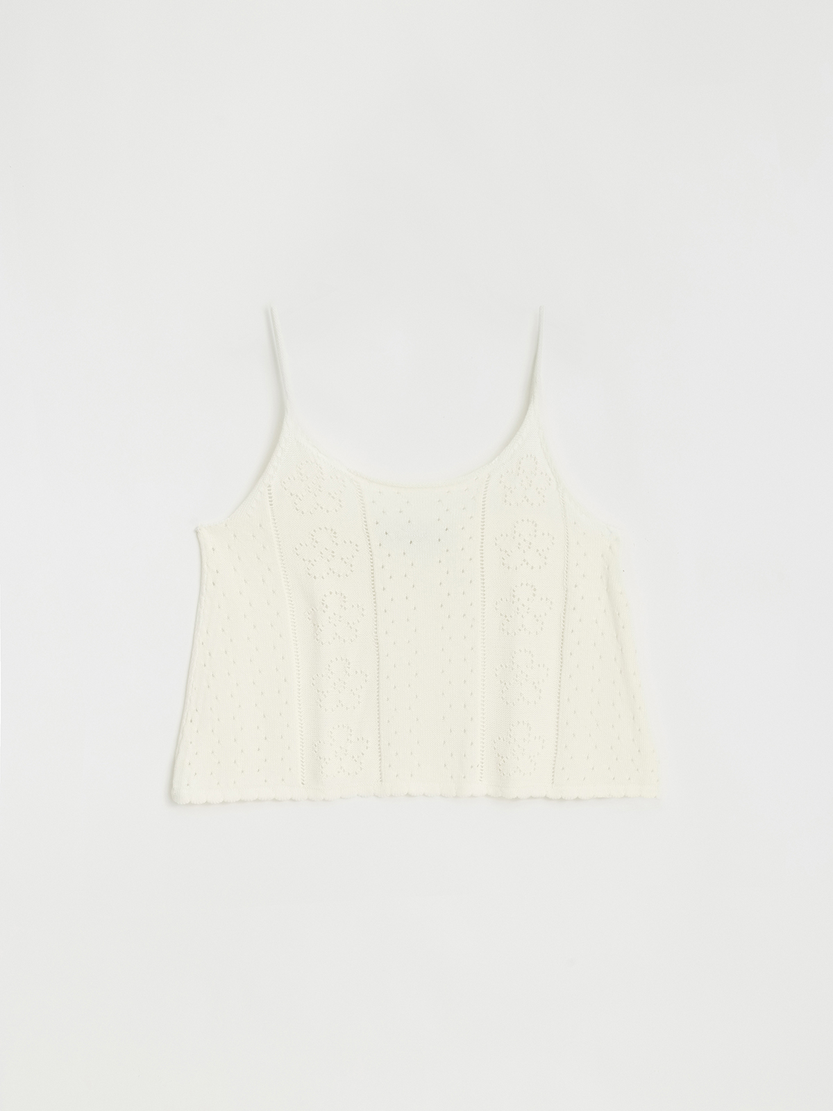 [5/22 예약배송] POINTELLE KNIT SLEEVELESS TOP_SOFT WHITE