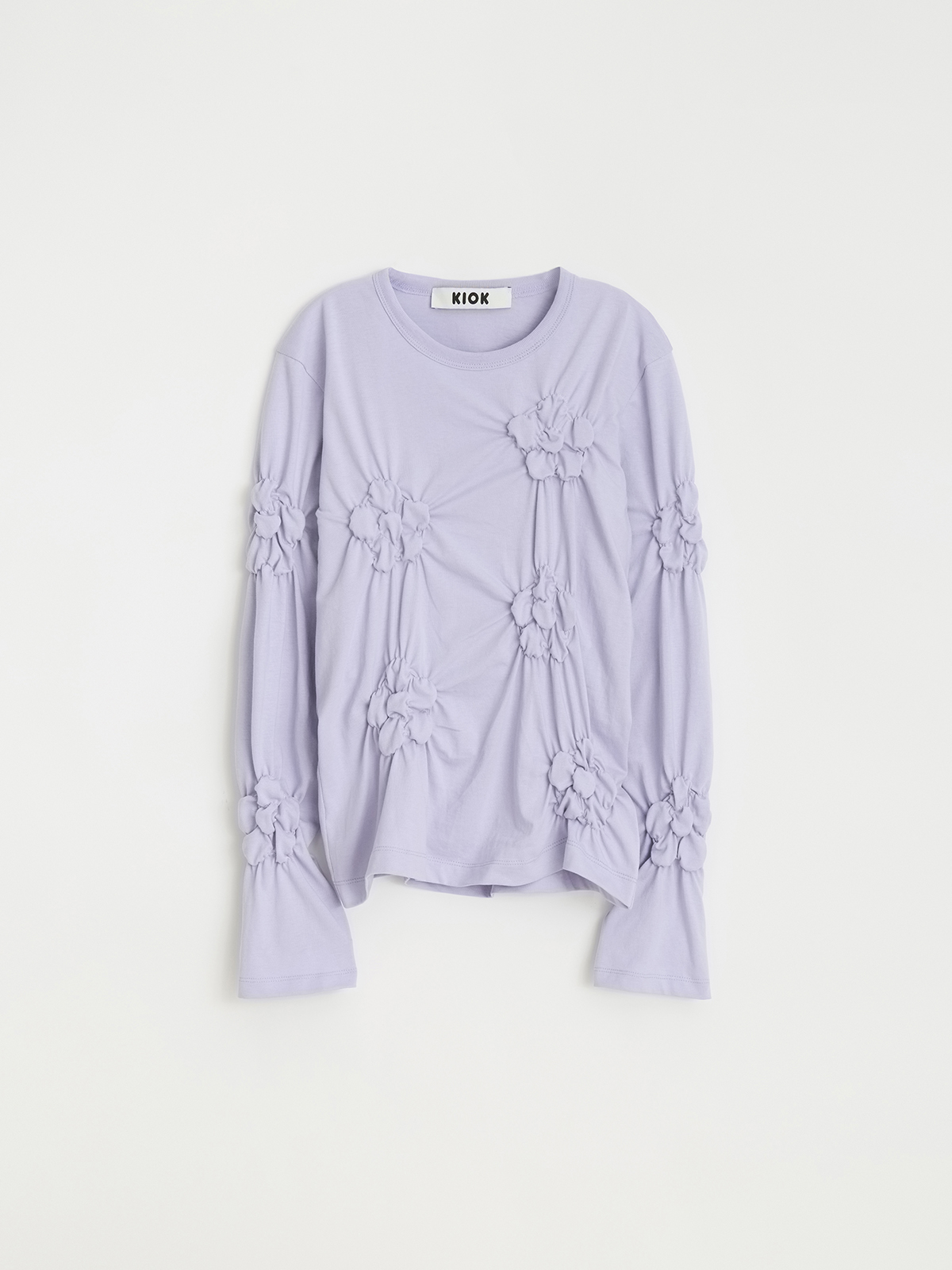 FLOWER EMBROIDERY COTTON T-SHIRT_LIGHT PURPLE