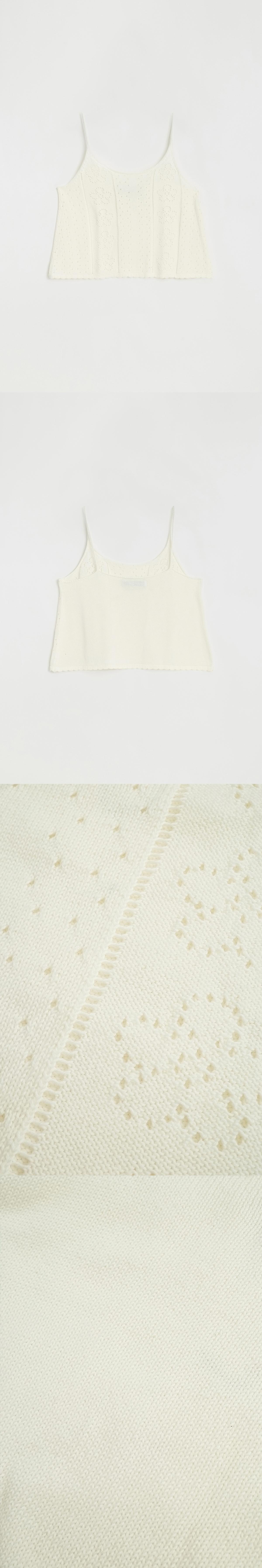[5/22 예약배송] POINTELLE KNIT SLEEVELESS TOP_SOFT WHITE