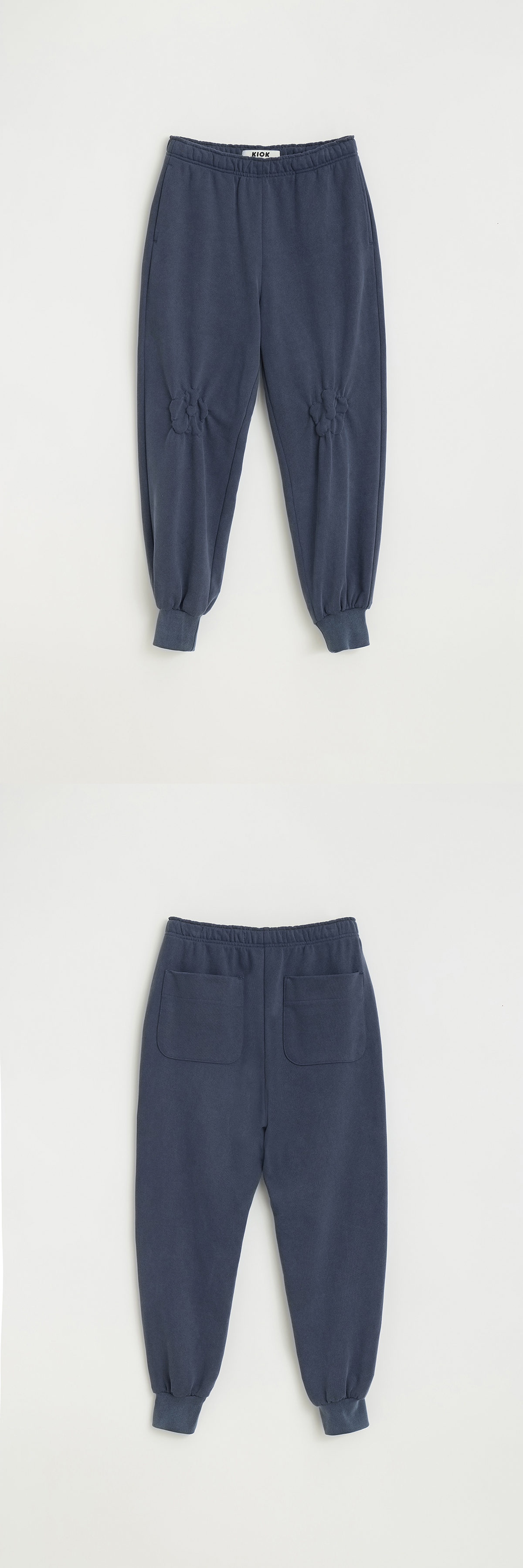 FLOWER EMBROIDERY JOGGER_FADED INK