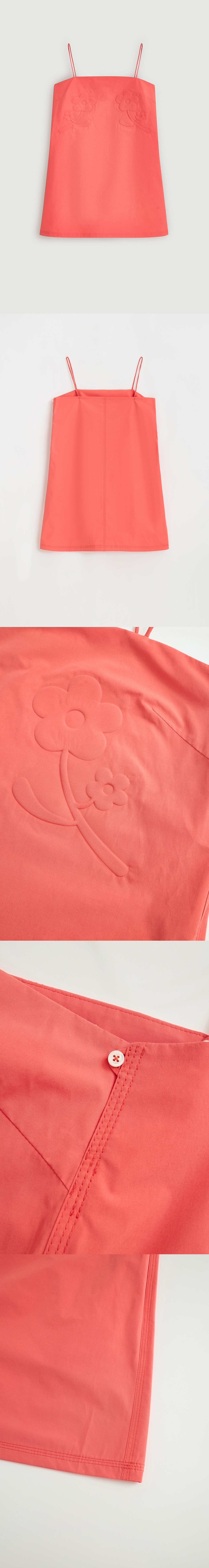[5/22 예약배송] 3D FLOWER EMBOSSED MINI DRESS_CRIMSON RED