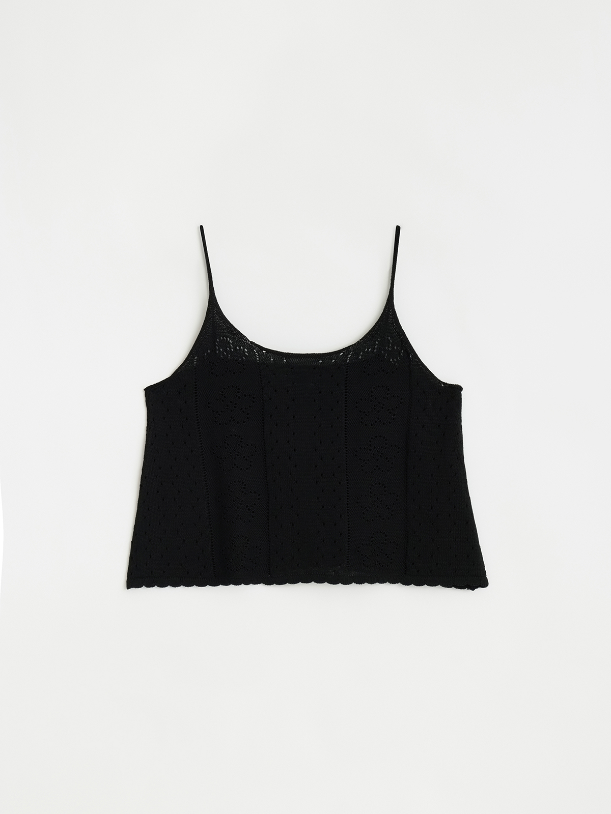 [5/22 예약배송] POINTELLE KNIT SLEEVELESS TOP_SOFT BLACK