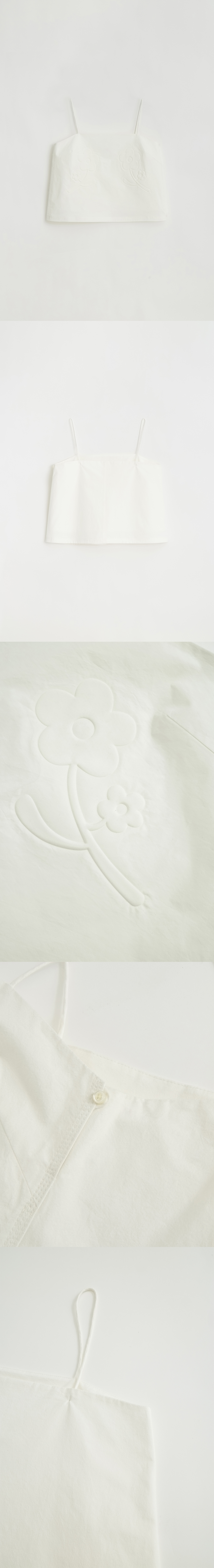 [5/22 예약배송] 3D FLOWER EMBOSSED SLEEVELESS TOP_SOFT BONE