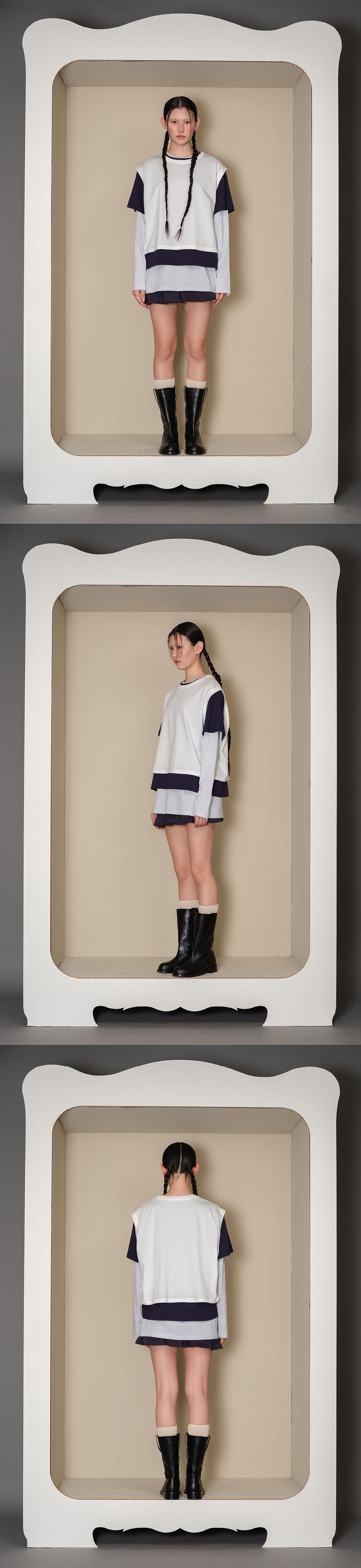 3-LAYERED T-SHIRT_GENTLE CREAM
