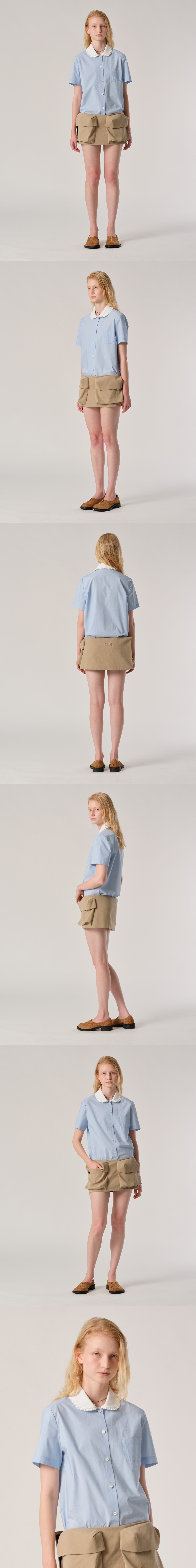 [5/22 예약배송] FRILL COLLAR MINI SHIRT_SOFT SKY