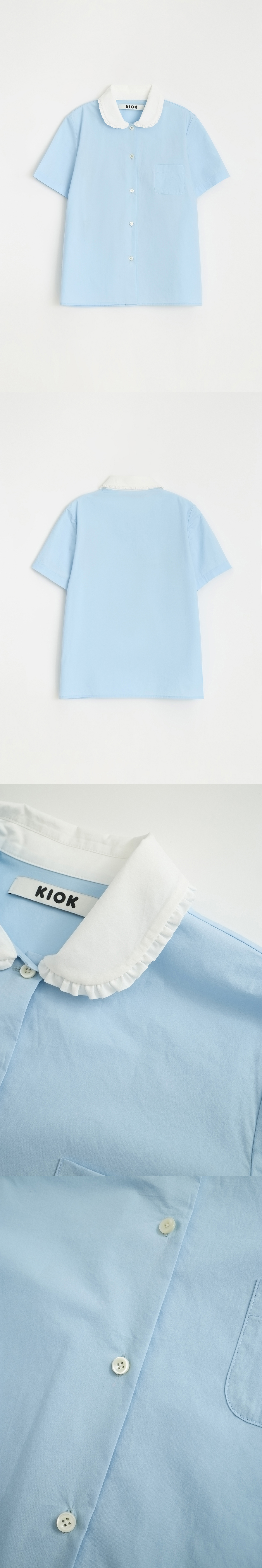 [5/22 예약배송] FRILL COLLAR MINI SHIRT_SOFT SKY