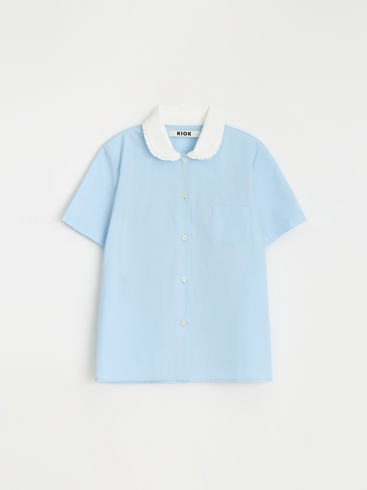 [5/22 예약배송] FRILL COLLAR MINI SHIRT_SOFT SKY