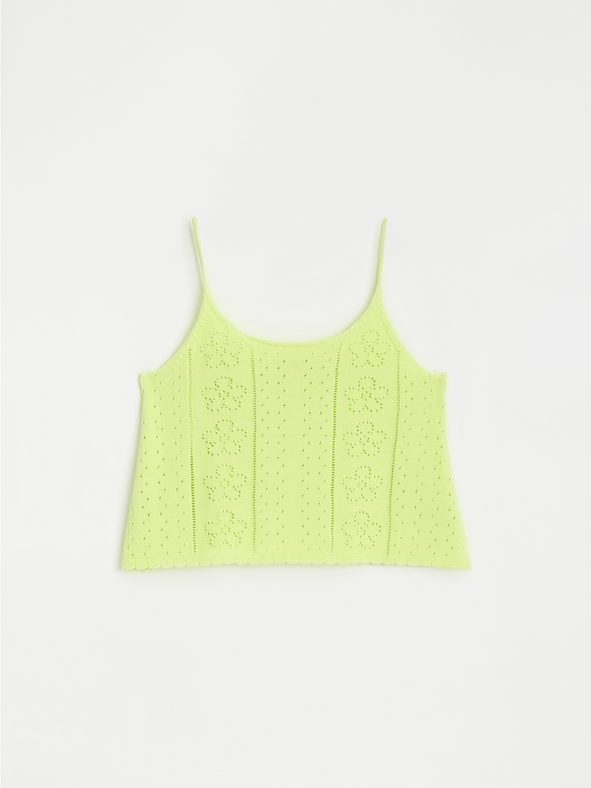 [5/22 예약배송] POINTELLE KNIT SLEEVELESS TOP_LIME
