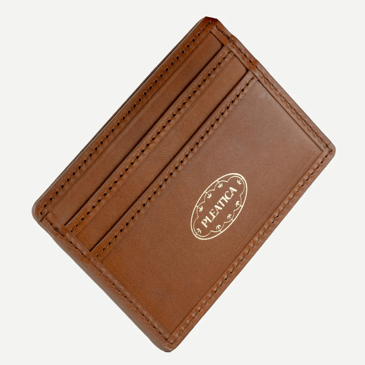 Italian Leather Card Wallet – Korean Crane Pattern Longevity Gift