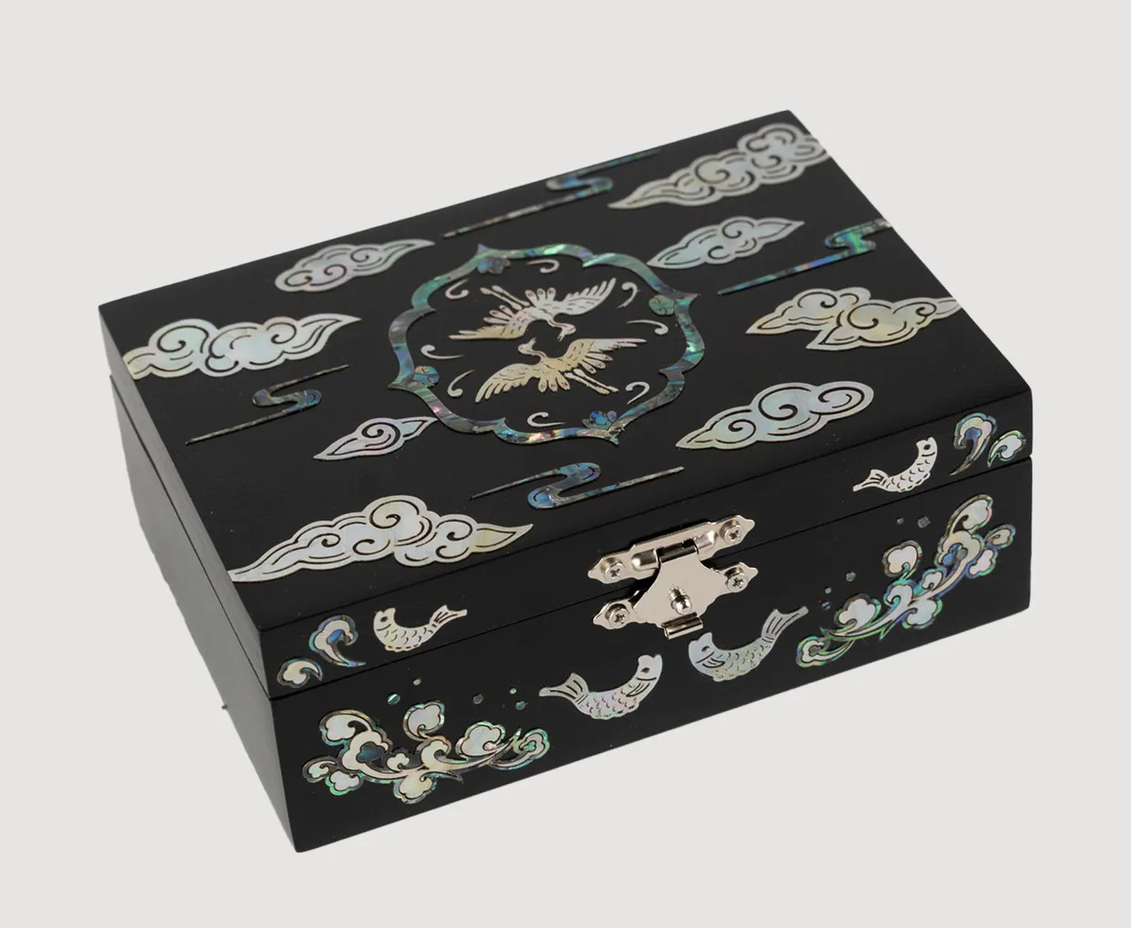 Italian Leather Card Wallet – Korean Lotus Pattern Calming Gift