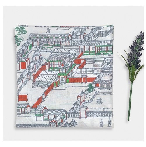동궐도 손수건 — 창덕궁 궁궐 그림 아사면 보자기 겸용