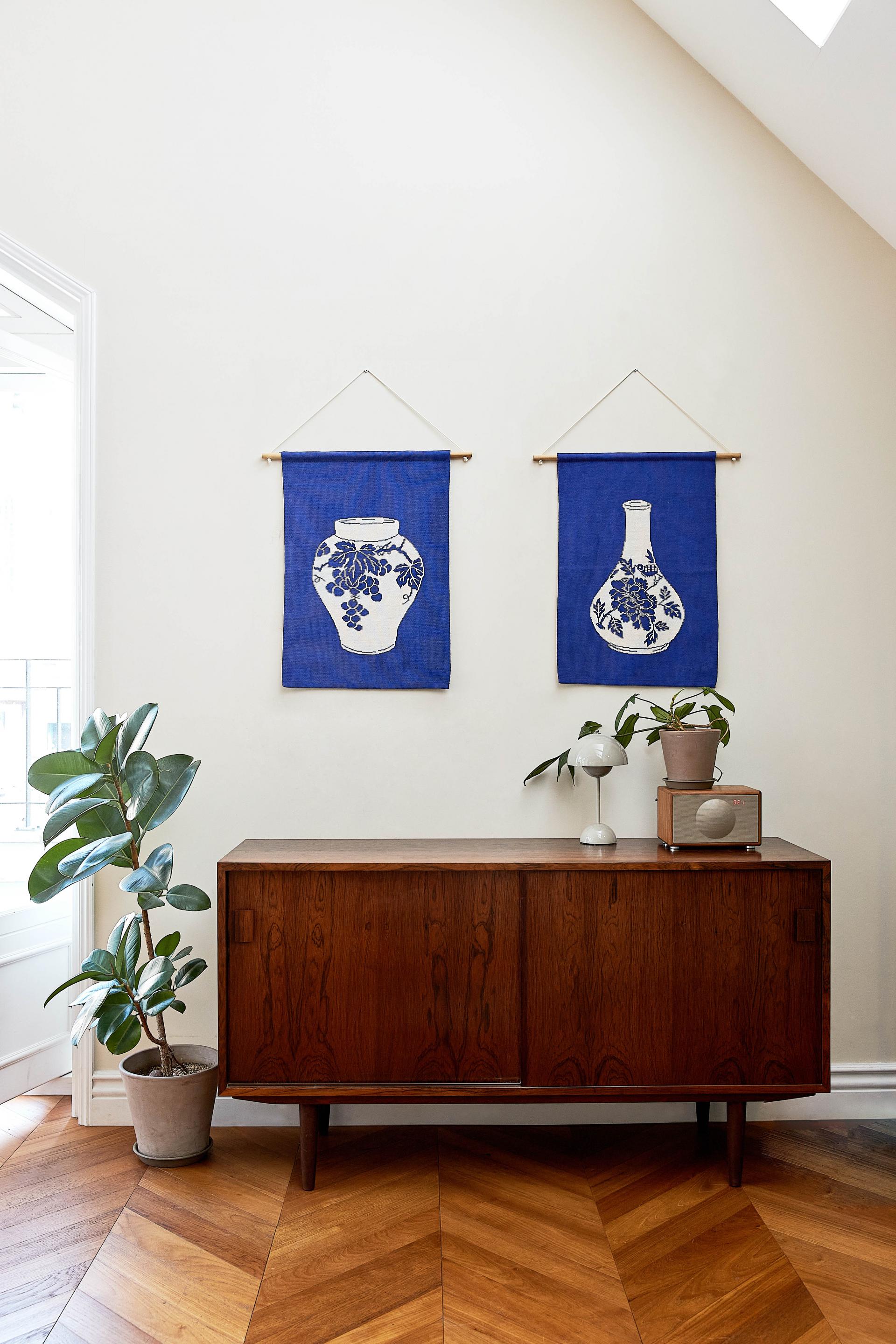 Joseon Bird & Flower Modern Minhwa Blanket – Korean Wall Hanging