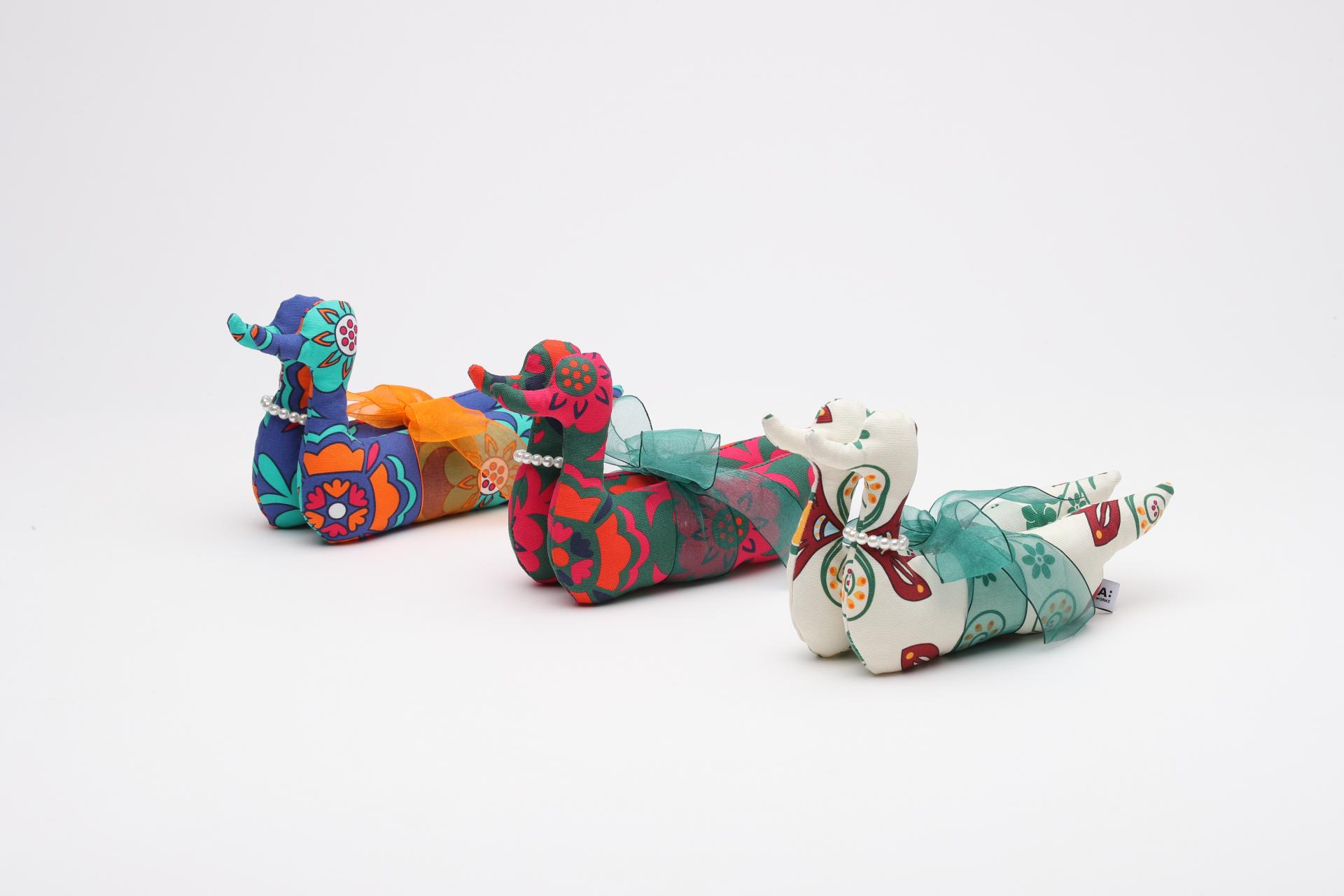 Peony Pattern Fabric Mandarin Duck Set