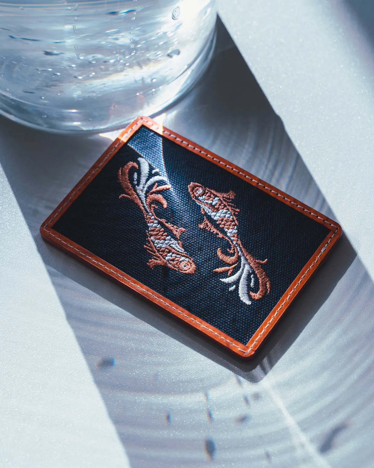 Italian Leather Card Wallet – Korean Fish Pattern Prosperity Gift