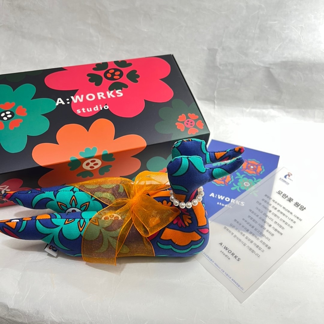 모란꽃 패턴 패브릭 원앙 세트 Peony Pattern Fabric Mandarin Duck Set