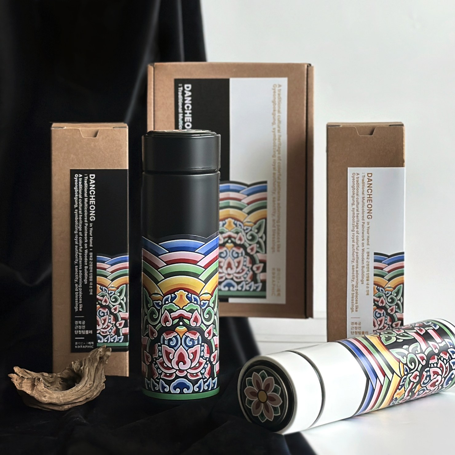 근정전 단청 텀블러 — 경복궁 파련화 문양 보온보냉 500ml