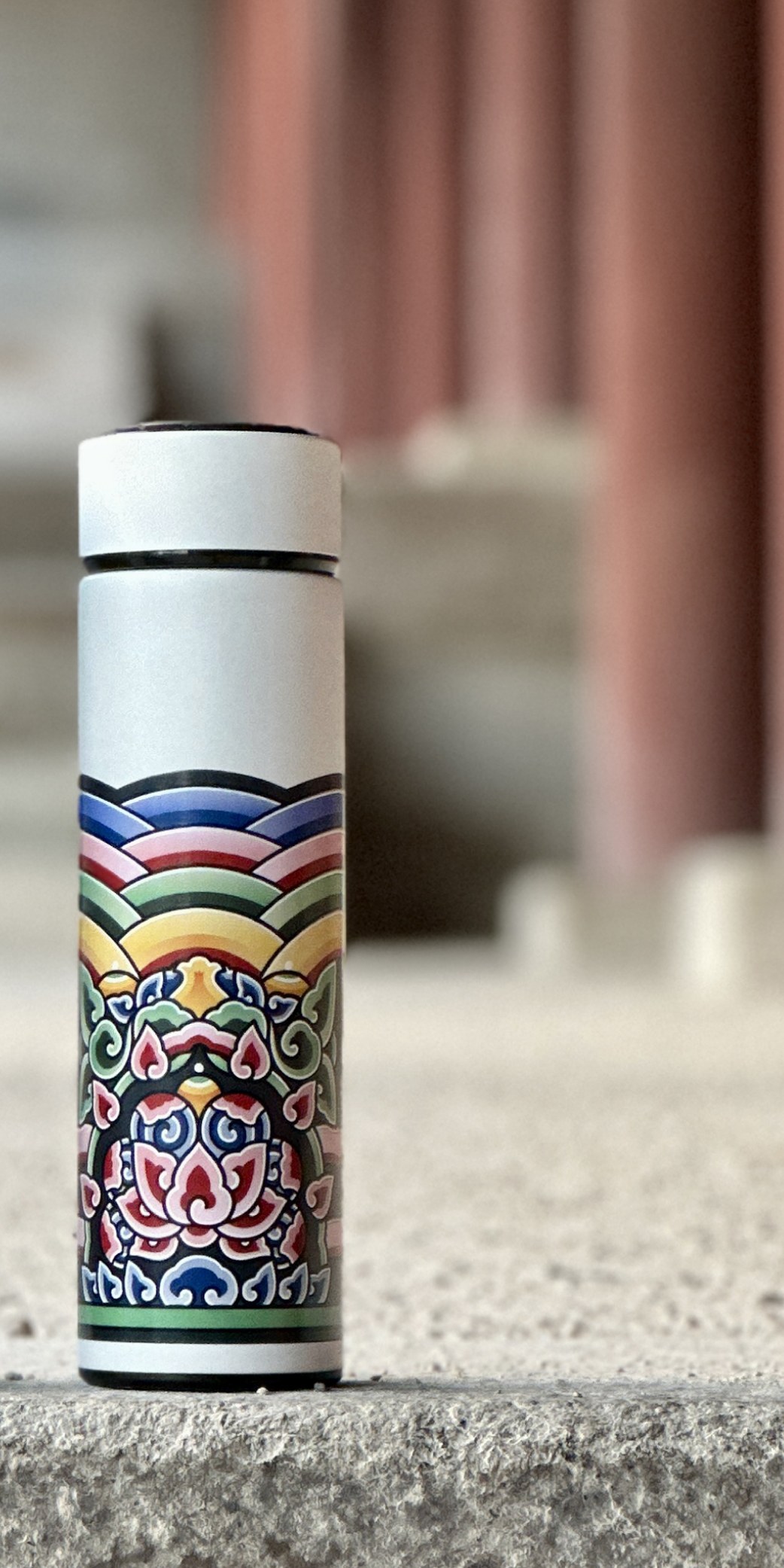 근정전 단청 텀블러 — 경복궁 파련화 문양 보온보냉 500ml