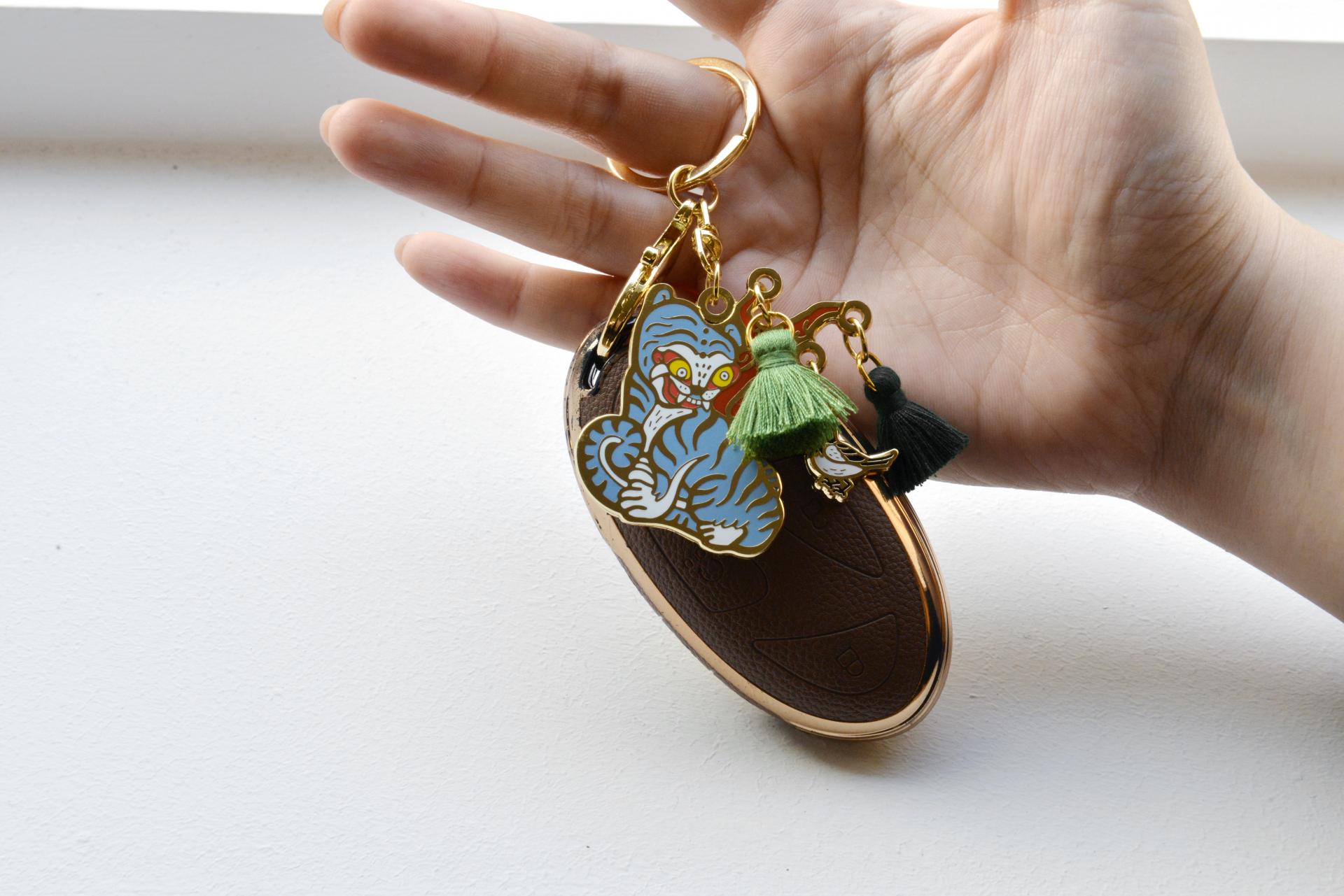 Tiger and Magpie Keyring – Korean Folk Art Bag Charm | Seoul Souvenir