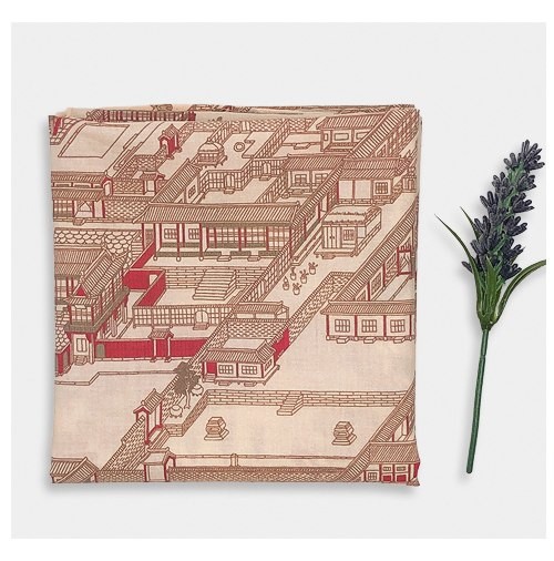 동궐도 손수건 — 창덕궁 궁궐 그림 아사면 보자기 겸용