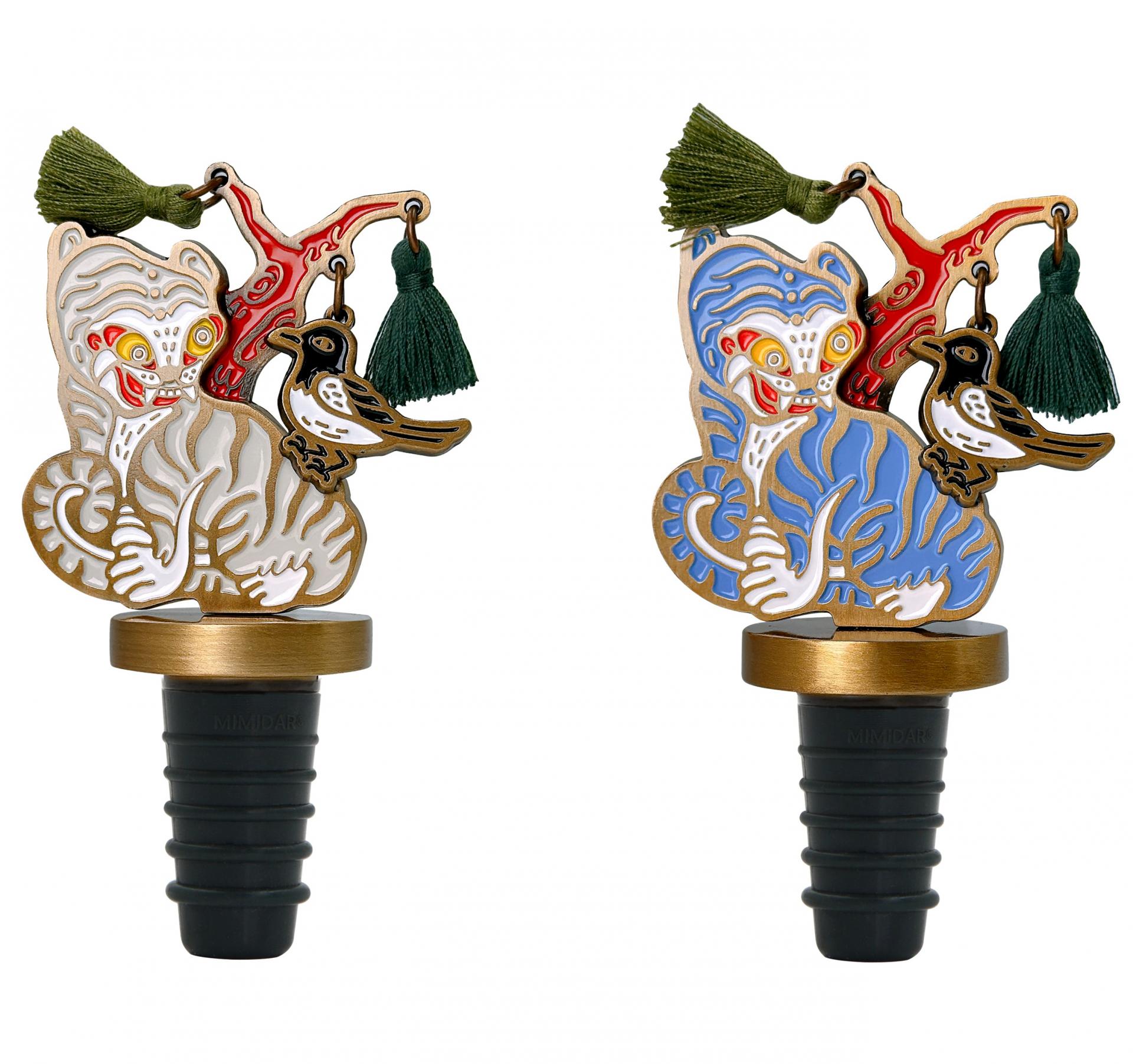 Tiger and Magpie Wine Stopper – Korean Folk Art Gift for Wine Lovers