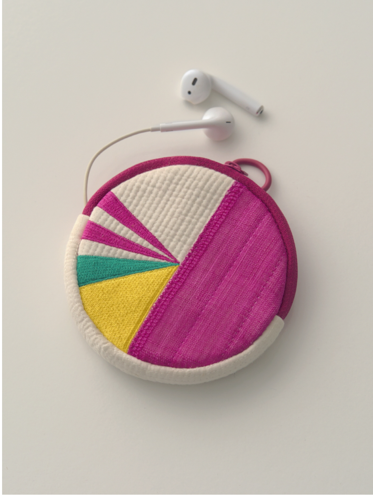 Okchun Mini Pouch – Korean Ramie Quilted Embroidered Bag Charm Gift